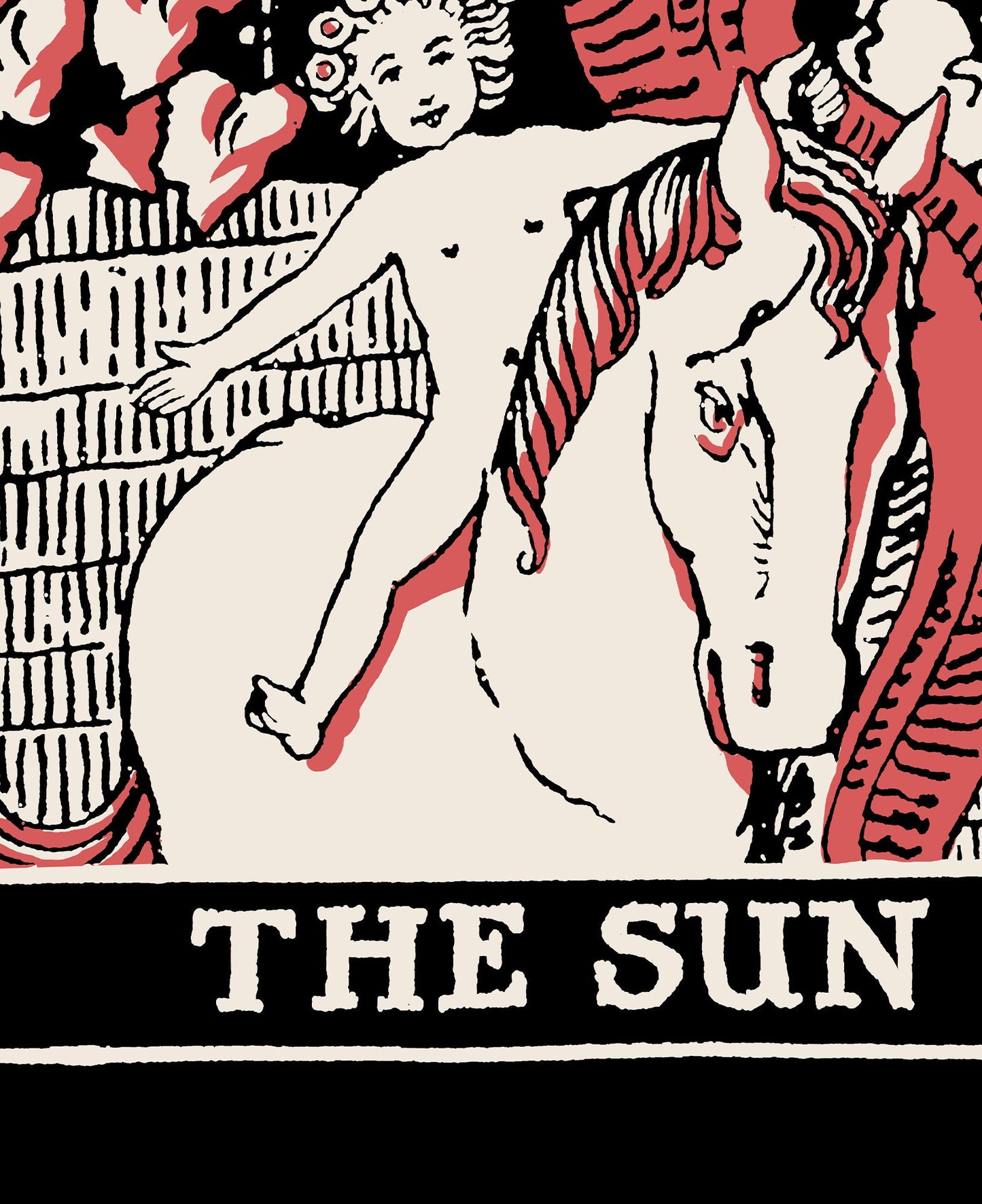 The Sun- Tarot Card Poster - The Sun Card Three Color Print- No Frame