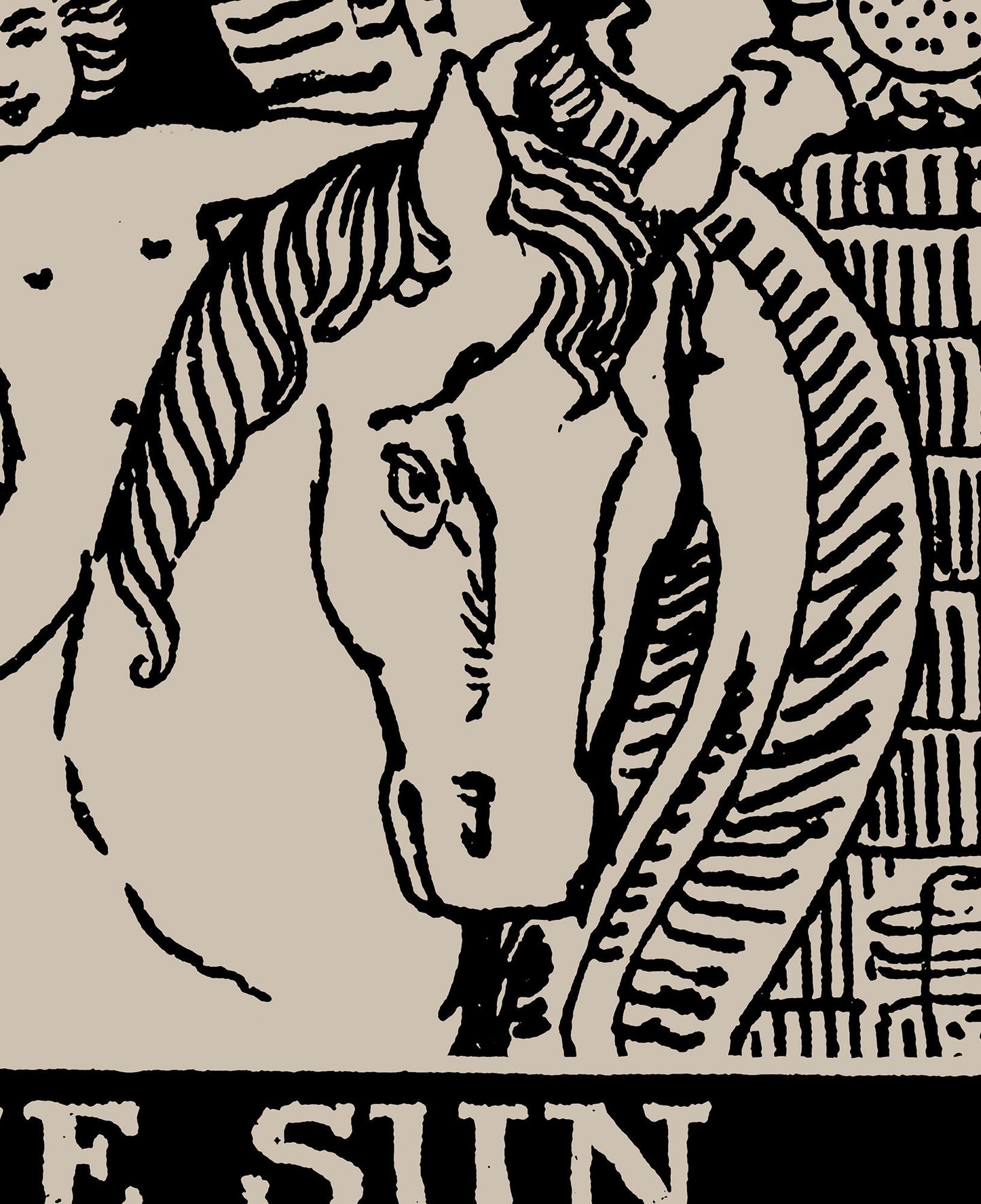 The Sun- Tarot Card Print - The Sun Card Black Poster, No Frame