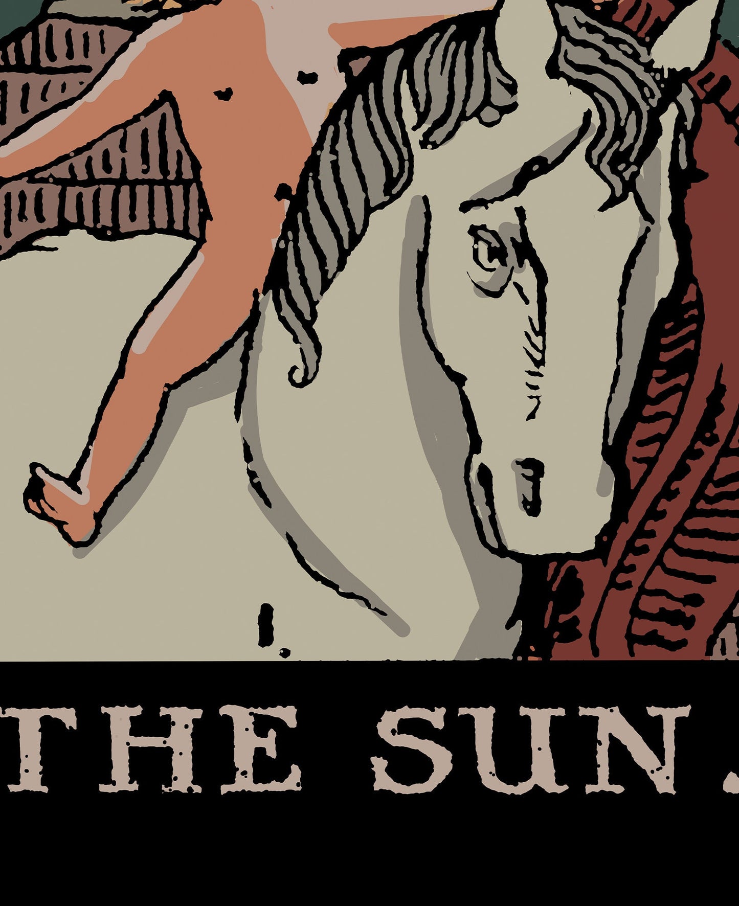 The Sun- Tarot Card Print - The Sun Card Darker Colors Poster, No Frame