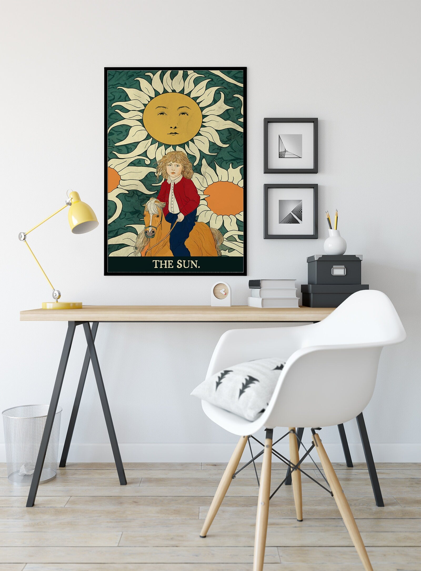 The Sun- Tarot Card Print from the Green Menagerie Tarot - The Sun Card Poster, No Frame