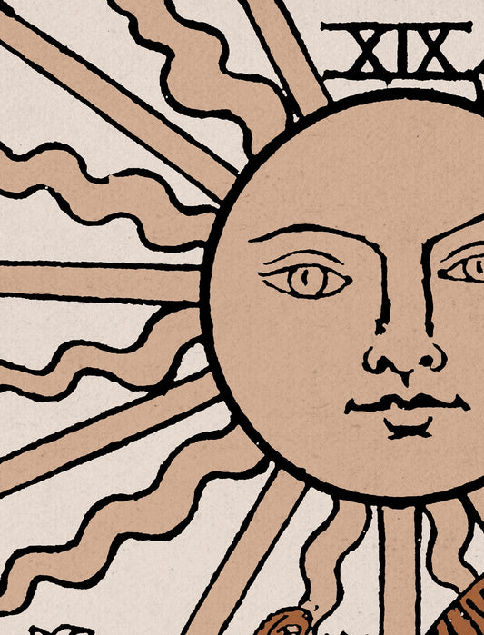 The Sun Tarot Card Print Neutral Vibe Poster No Frame Wall Art For Uplifting Homes by My Store