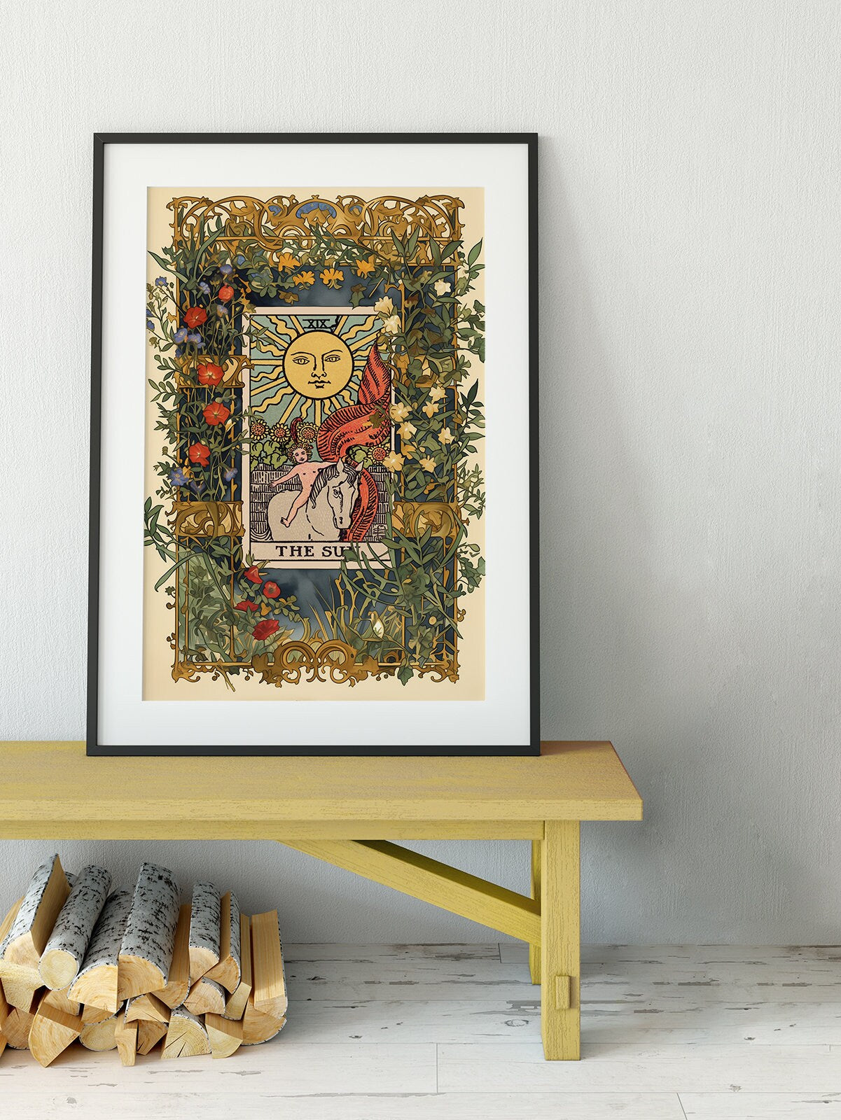 The Sun Tarot Card Print - The Sun Card Poster, No Frame