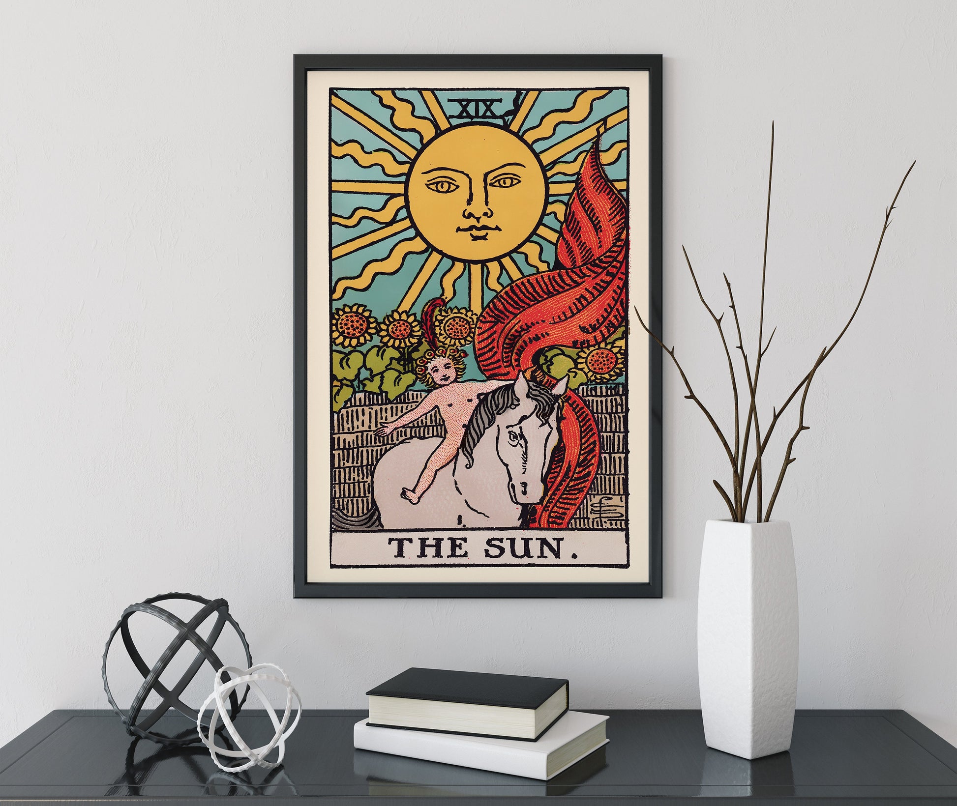 The Sun- Tarot Card Print - The Sun Card Poster, No Frame