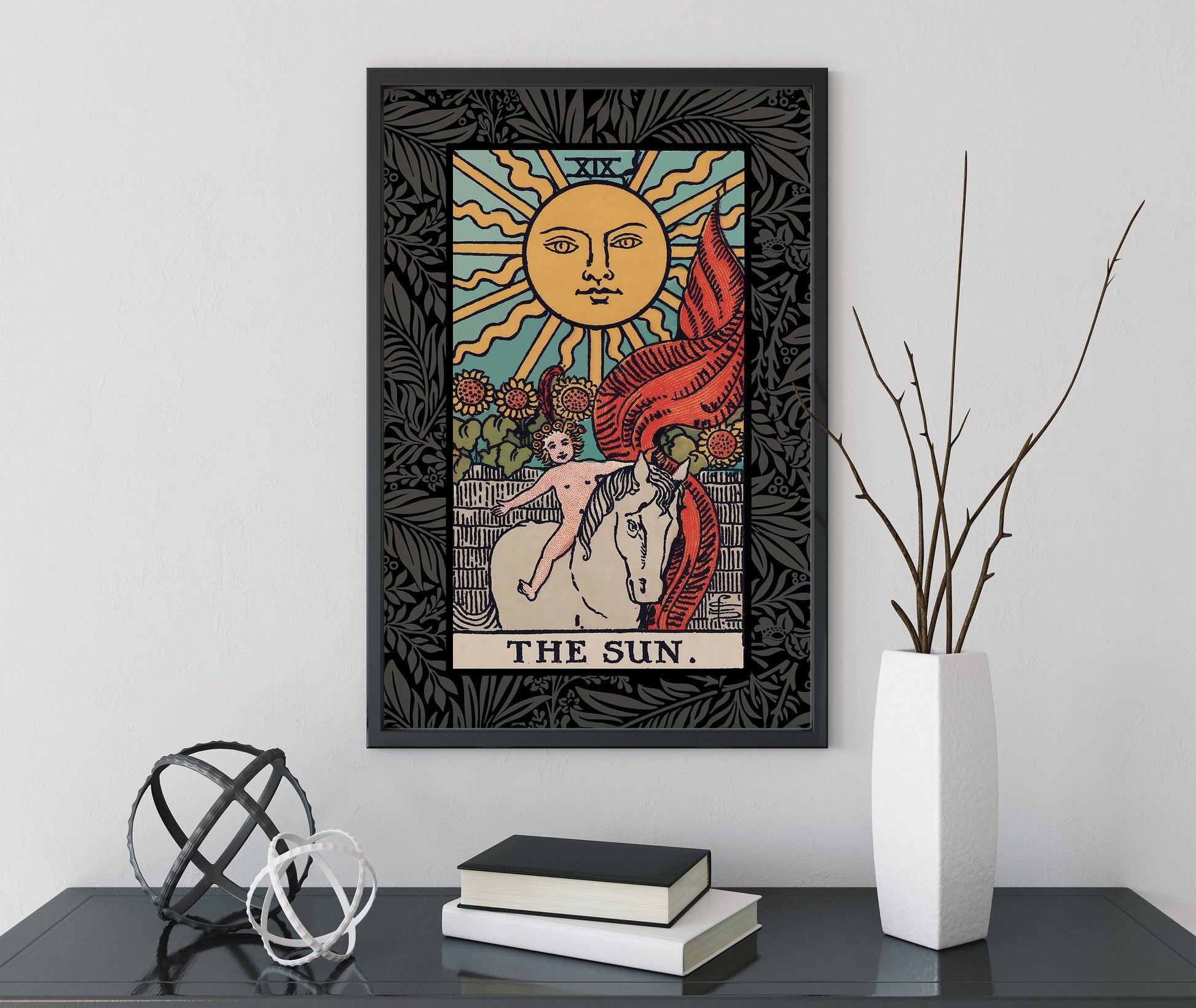 The Sun Tarot Card Print - The Sun Card Poster, No Frame