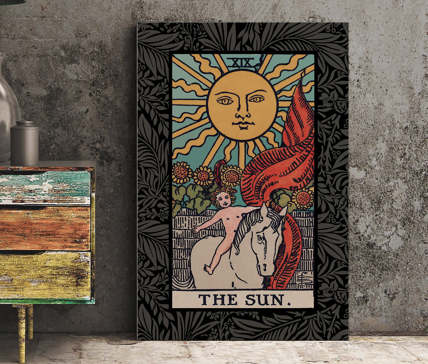 The Sun Tarot Card Print - The Sun Card Poster, No Frame