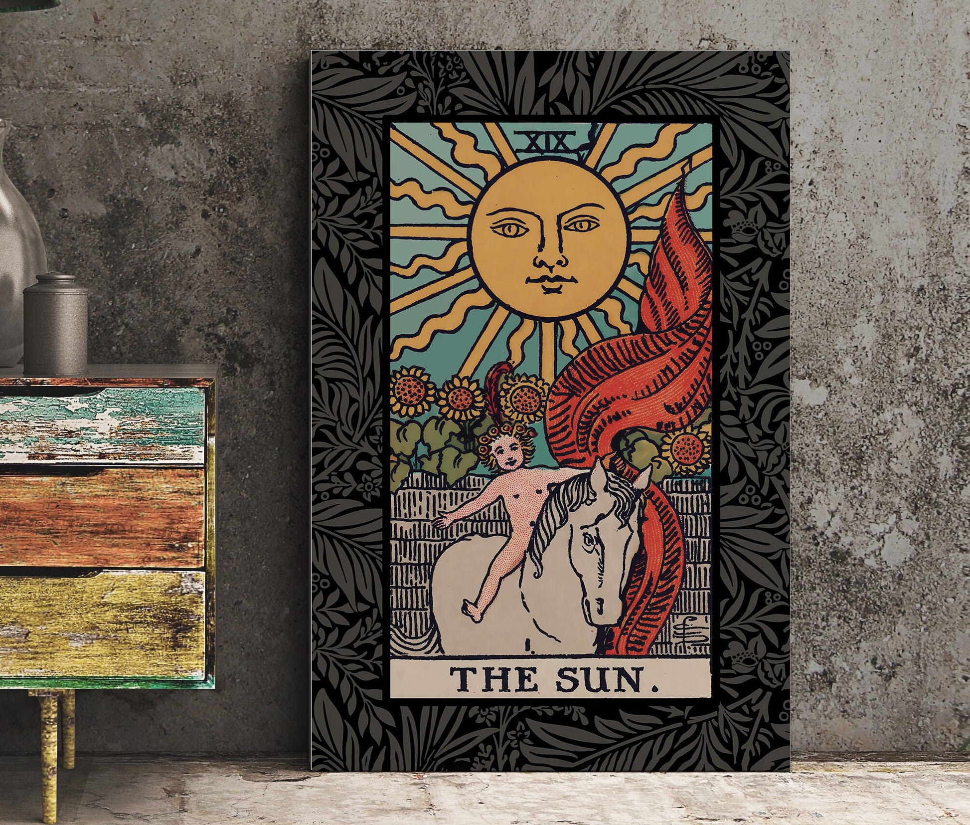 The Sun Tarot Card Print - The Sun Card Poster, No Frame