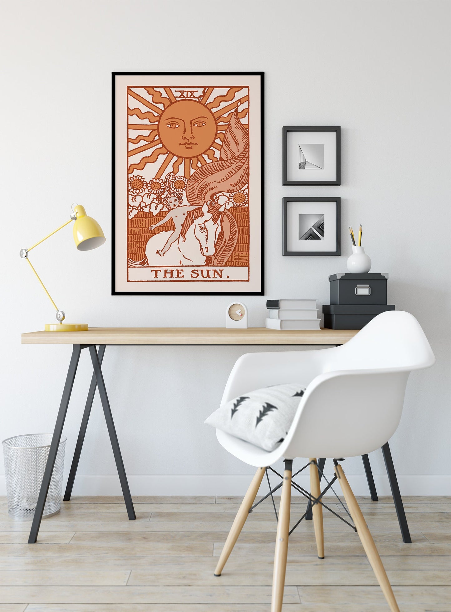 The Sun- Tarot Card Print - The Sun Card Warm Color Scheme Poster, No Frame