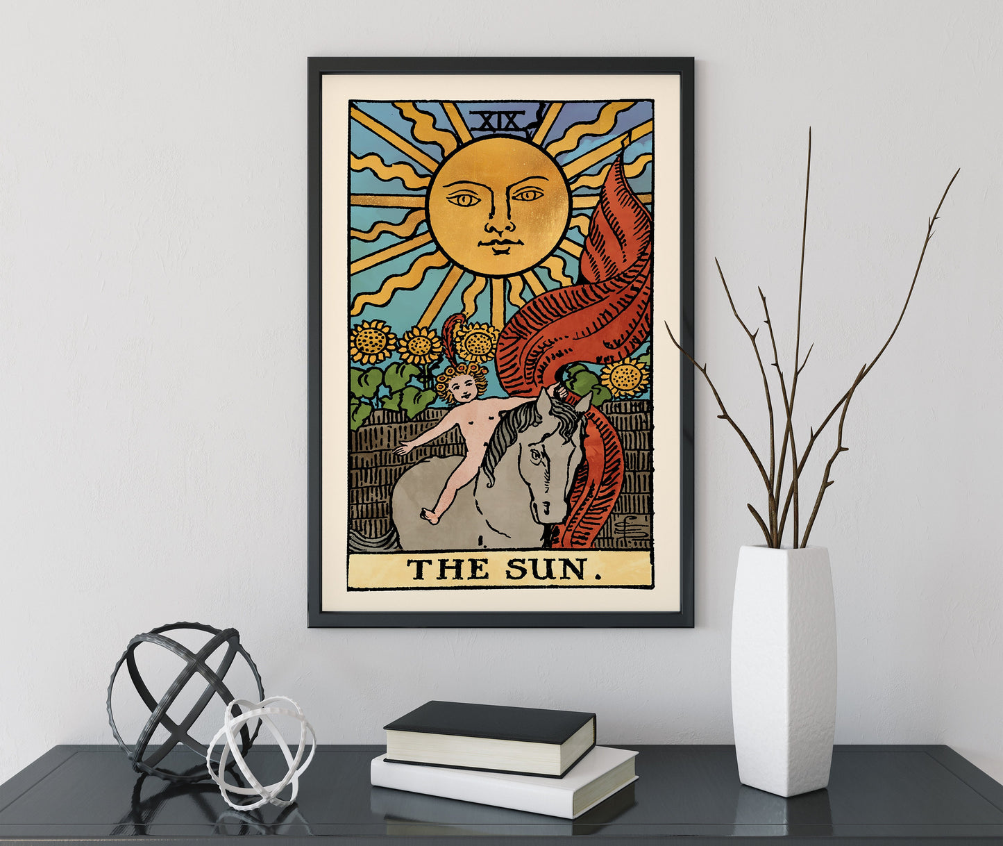 The Sun - Tarot Card Print - The Sun Watercolor Poster, No Frame