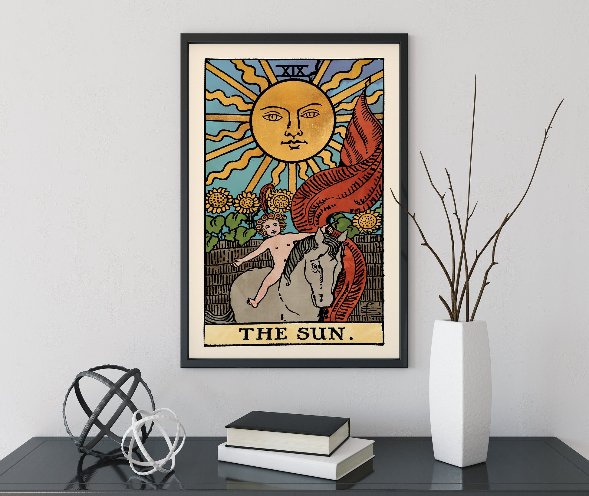 The Sun - Tarot Card Print - The Sun Watercolor Poster, No Frame