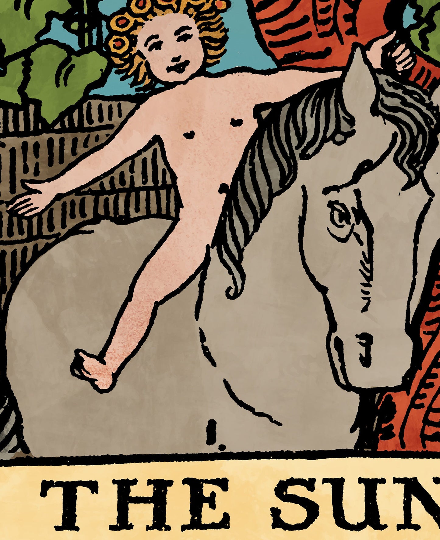 The Sun - Tarot Card Print - The Sun Watercolor Poster, No Frame