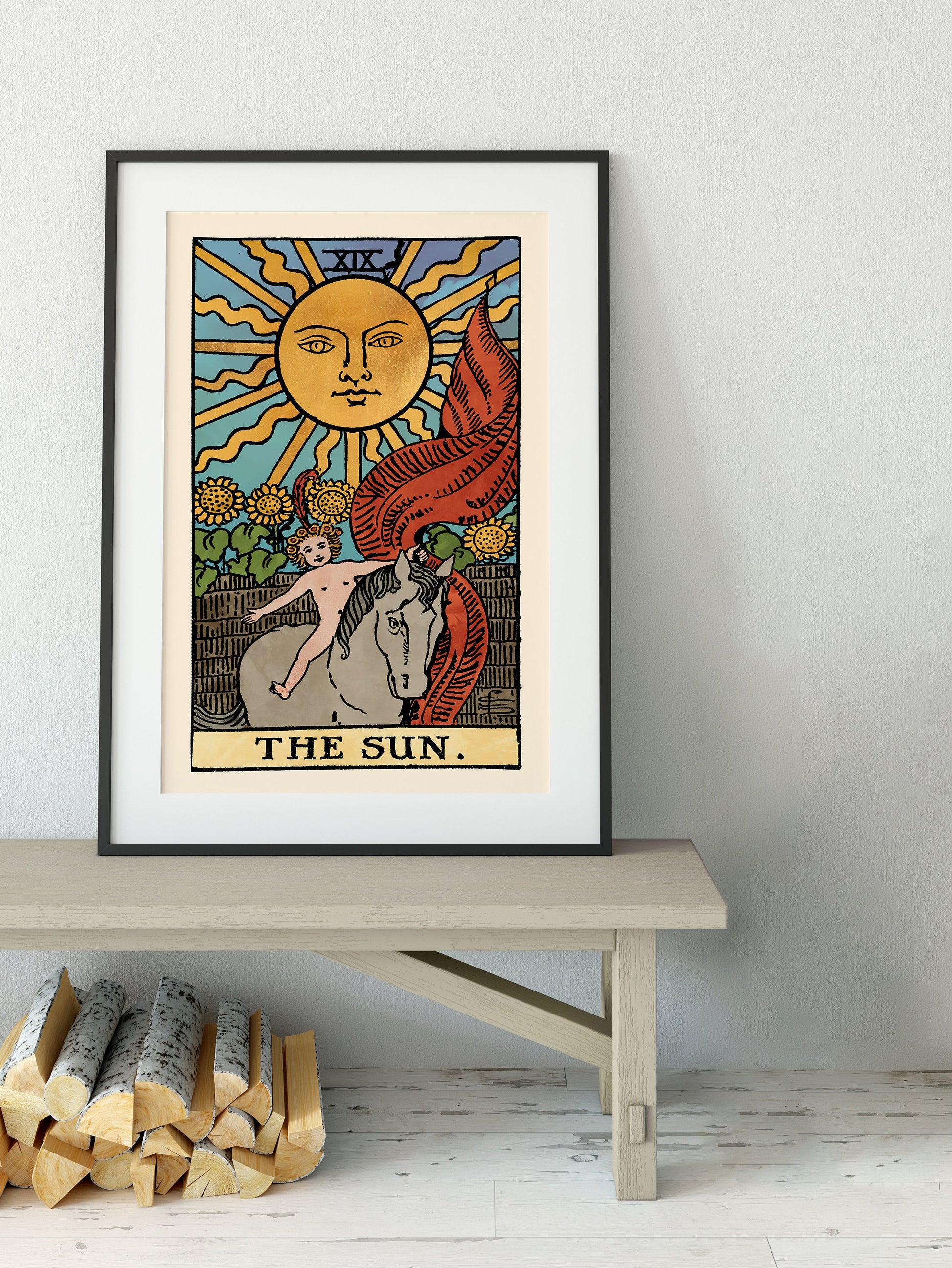 The Sun - Tarot Card Print - The Sun Watercolor Poster, No Frame