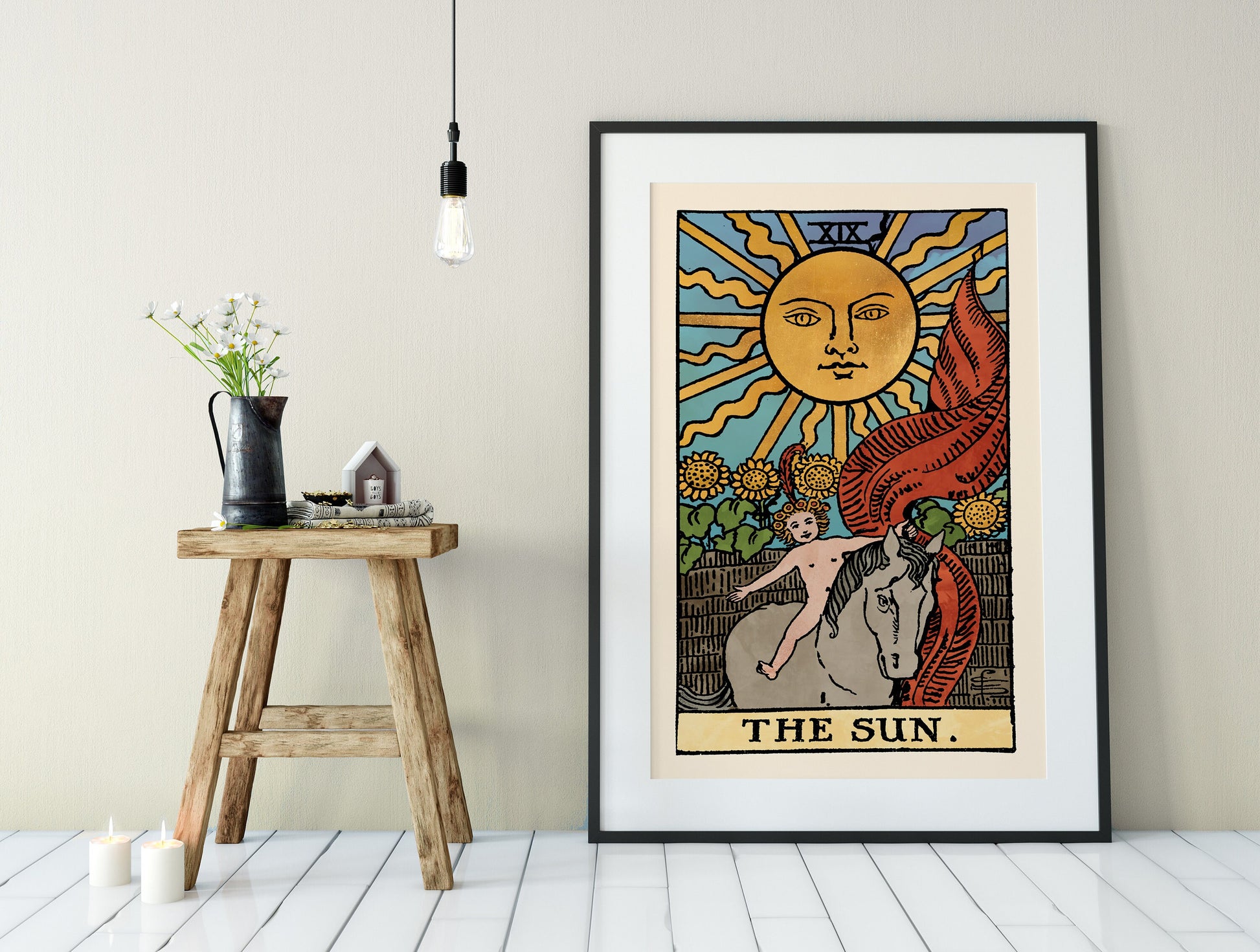 The Sun - Tarot Card Print - The Sun Watercolor Poster, No Frame