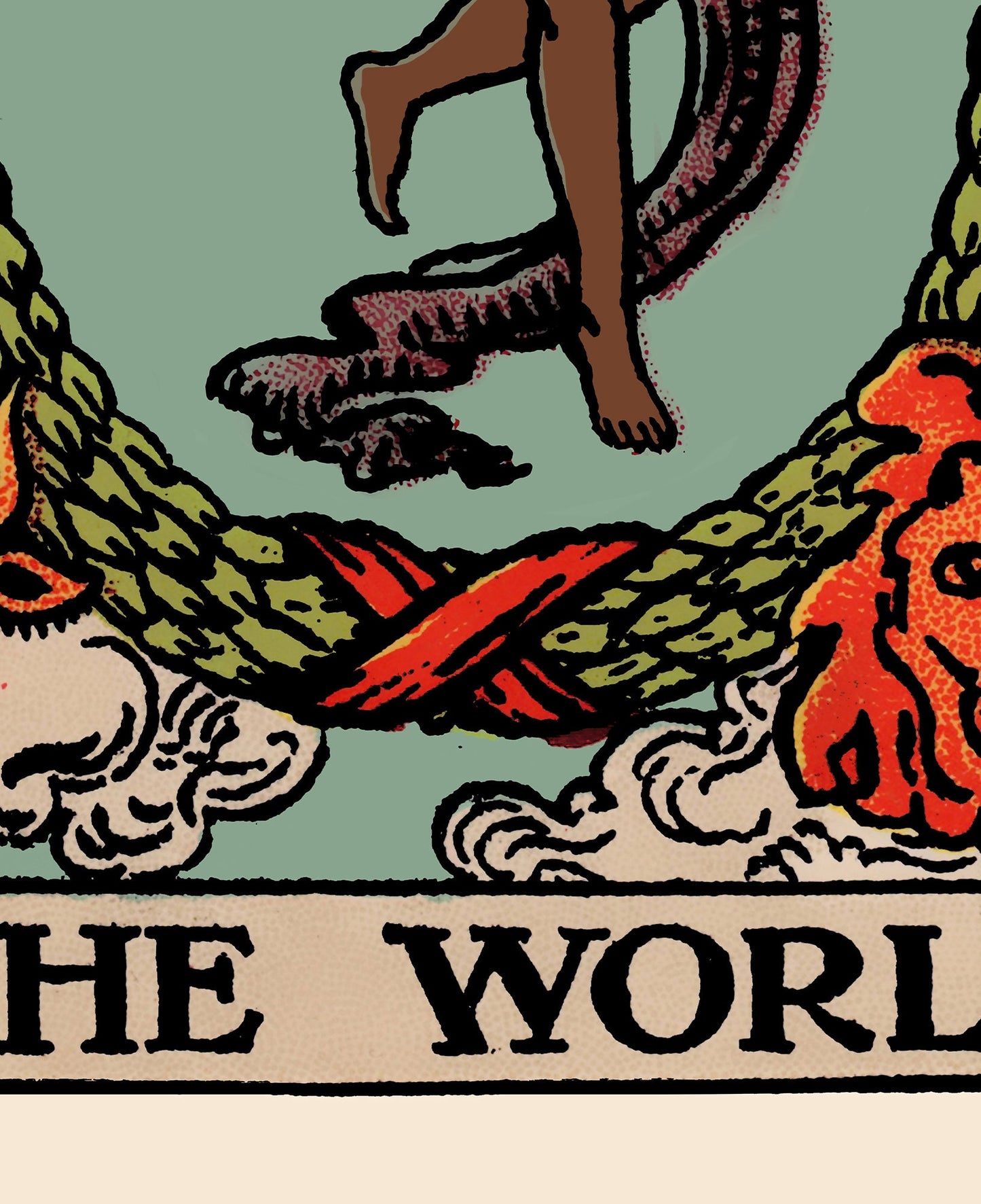 The World - Tarot Card Print - The World Black Woman Card Poster, No Frame