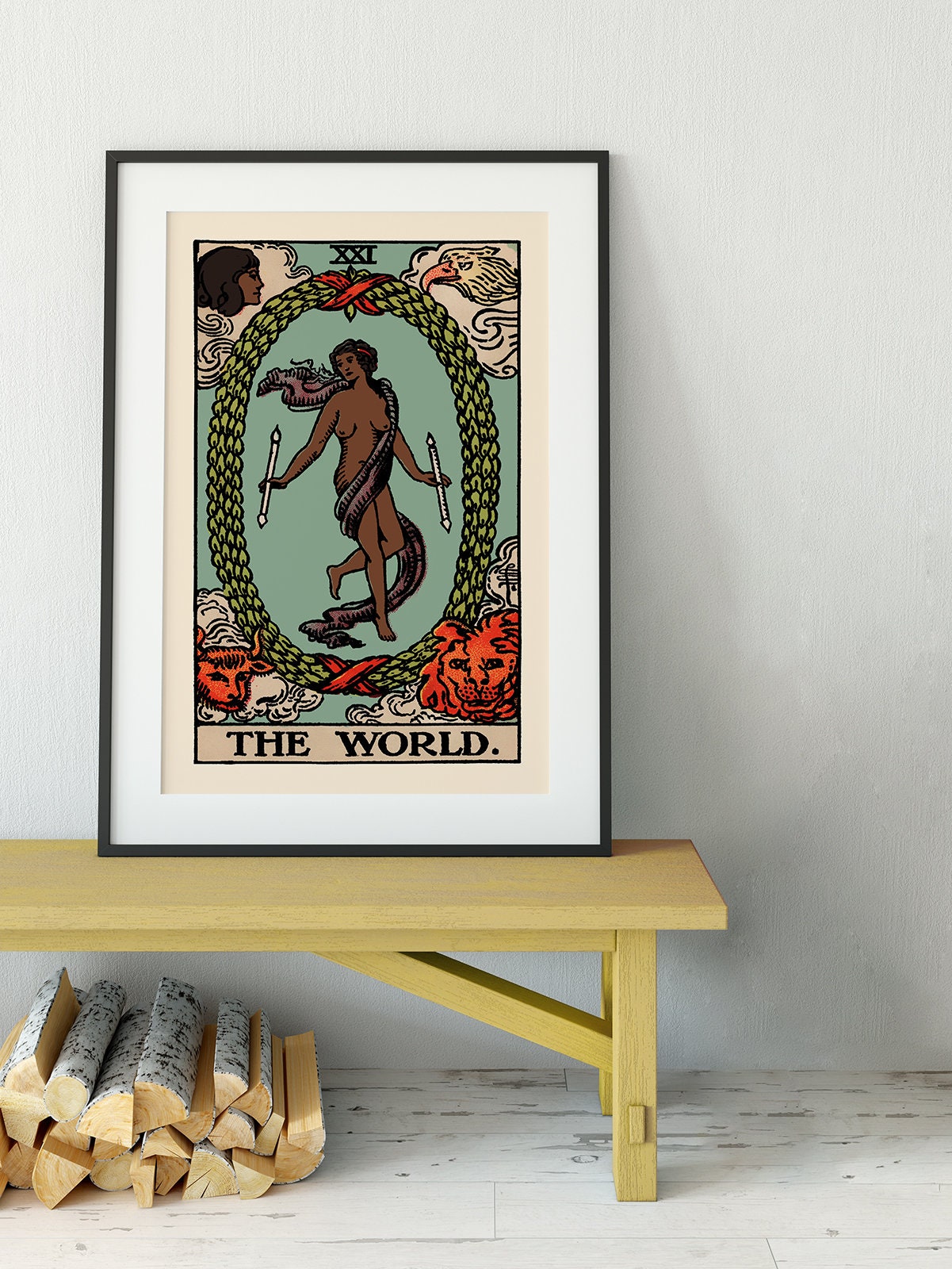 The World - Tarot Card Print - The World Black Woman Card Poster, No Frame