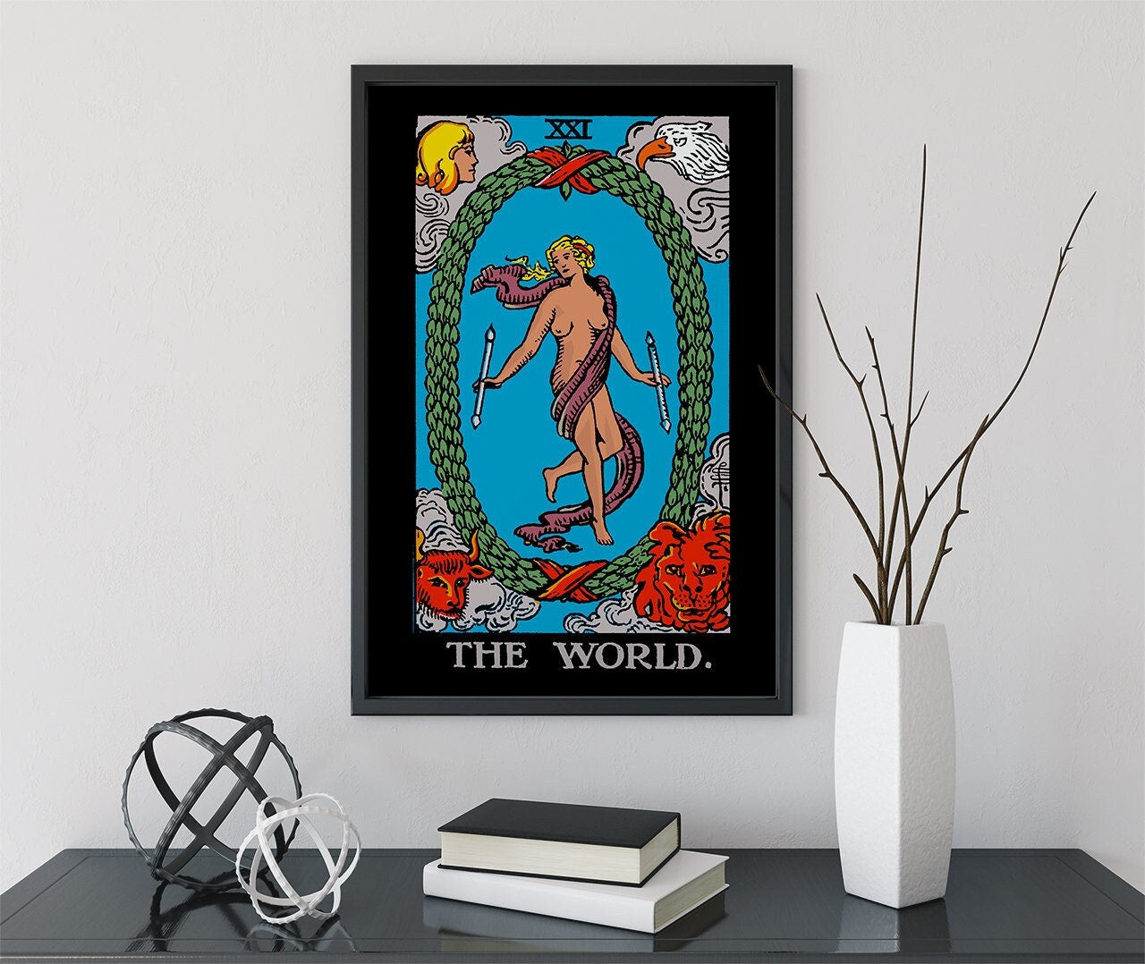 The World- Tarot Card Print - The World Card Bright Poster, No Frame
