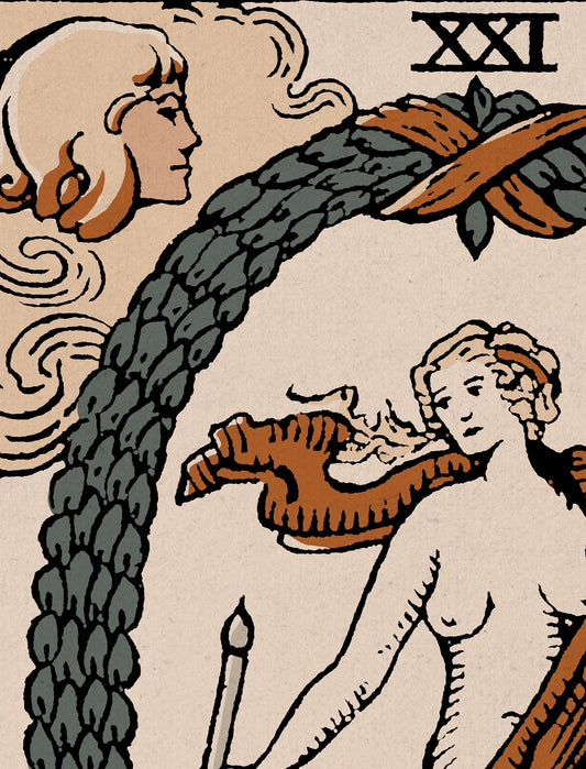 The World Tarot Card Print Neutral Vibe Eclectic Poster For Home Decor Premium Quality Giclee by My Store