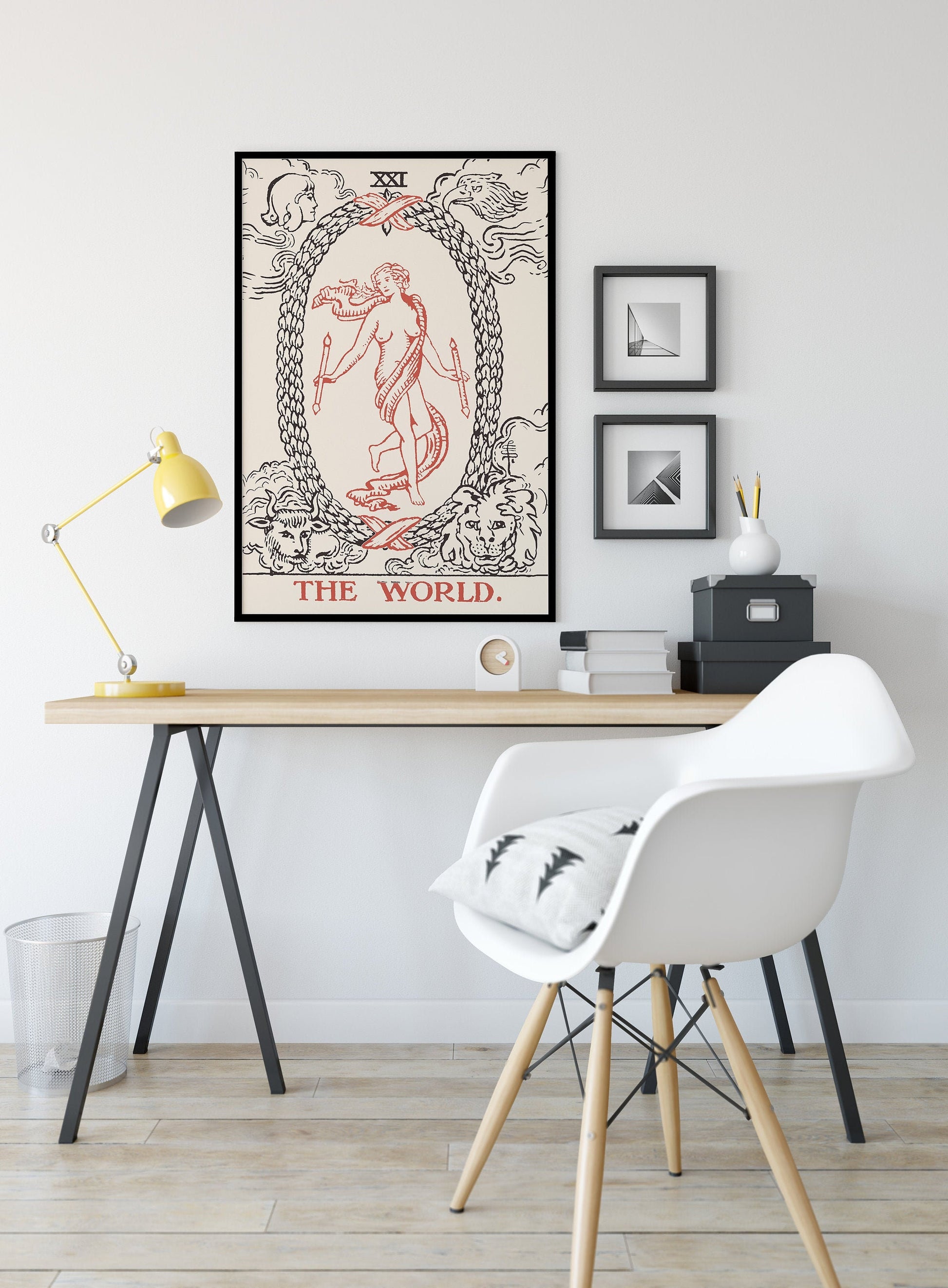 The World - Tarot Card Print - The World Card Neutral Vibe No Border Poster Eclectic Tarot, No Frame