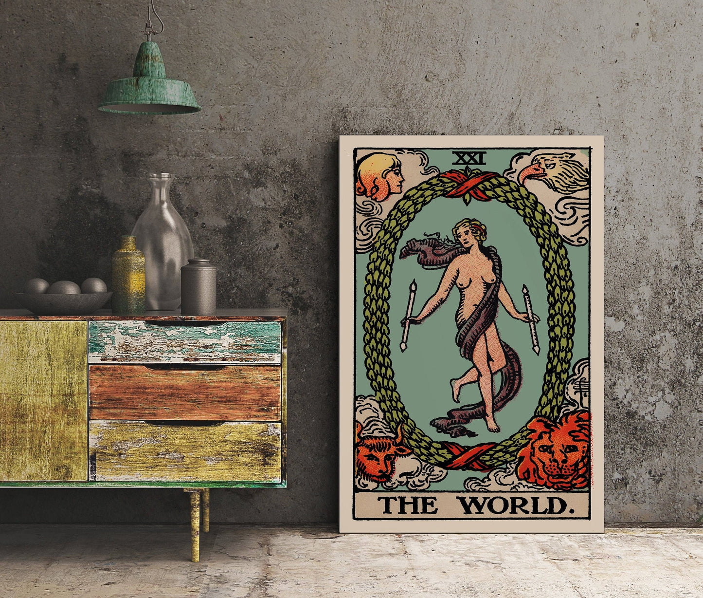 The World - Tarot Card Print - The World Card Tarot Poster, No Frame