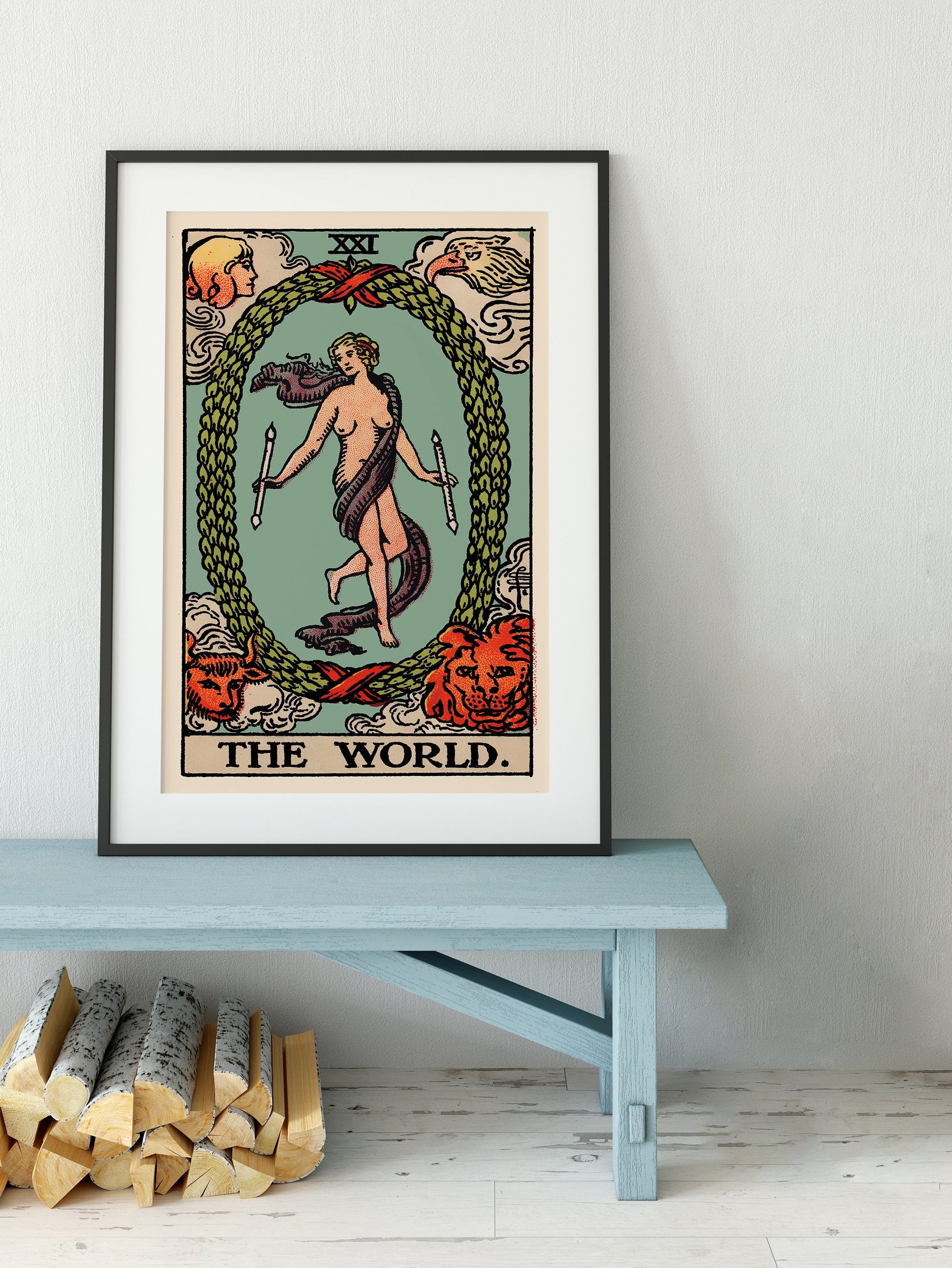 The World - Tarot Card Print - The World Card Tarot Poster, No Frame