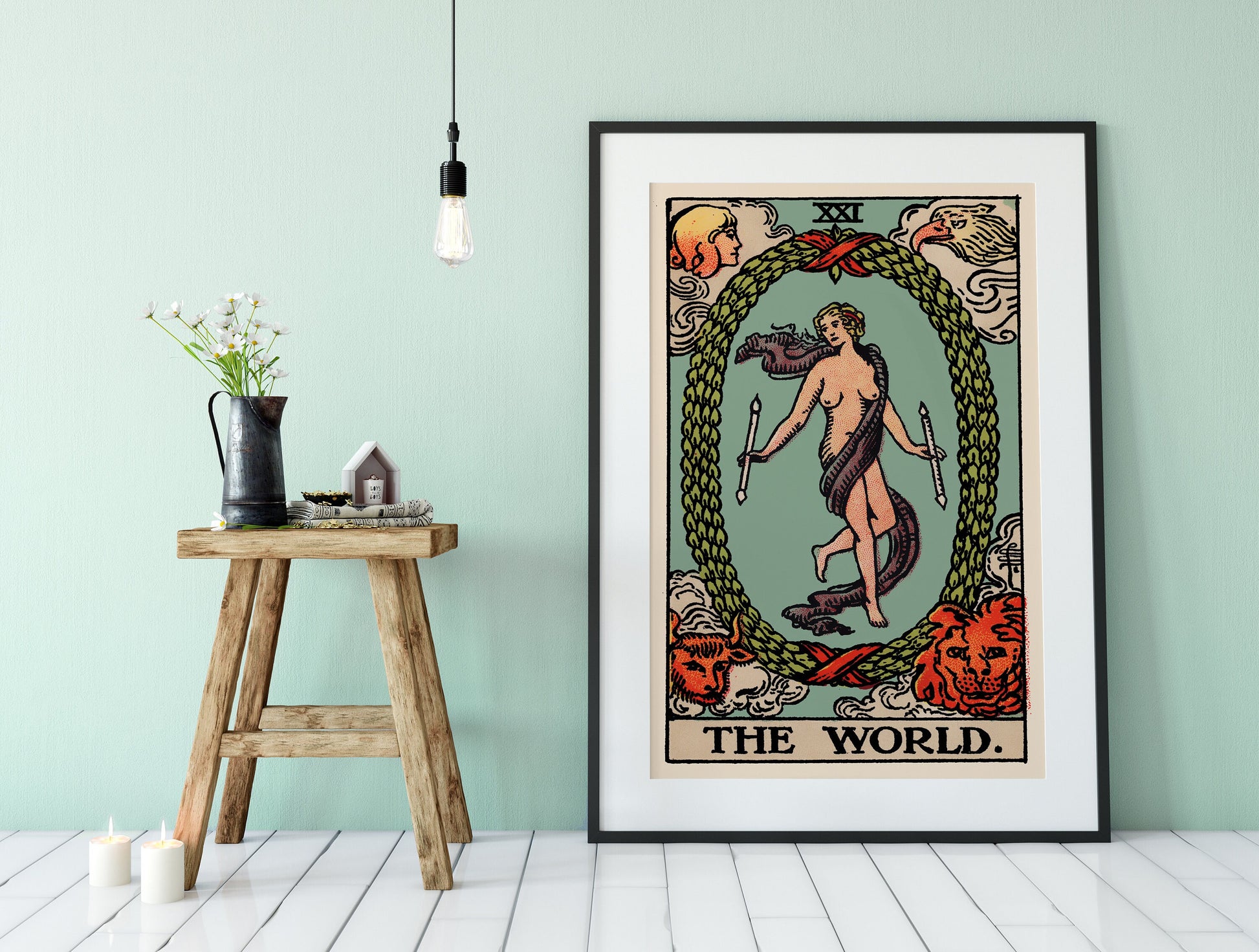 The World - Tarot Card Print - The World Card Tarot Poster, No Frame