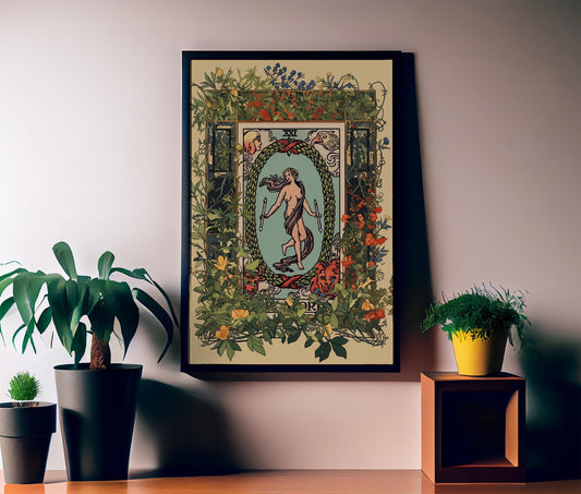 The World - Tarot Card Print - The World Sacred Garden Card Tarot Poster, No Frame