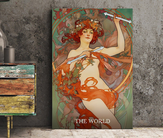 The World - Tarot Card Print - The World Card Poster, No Frame