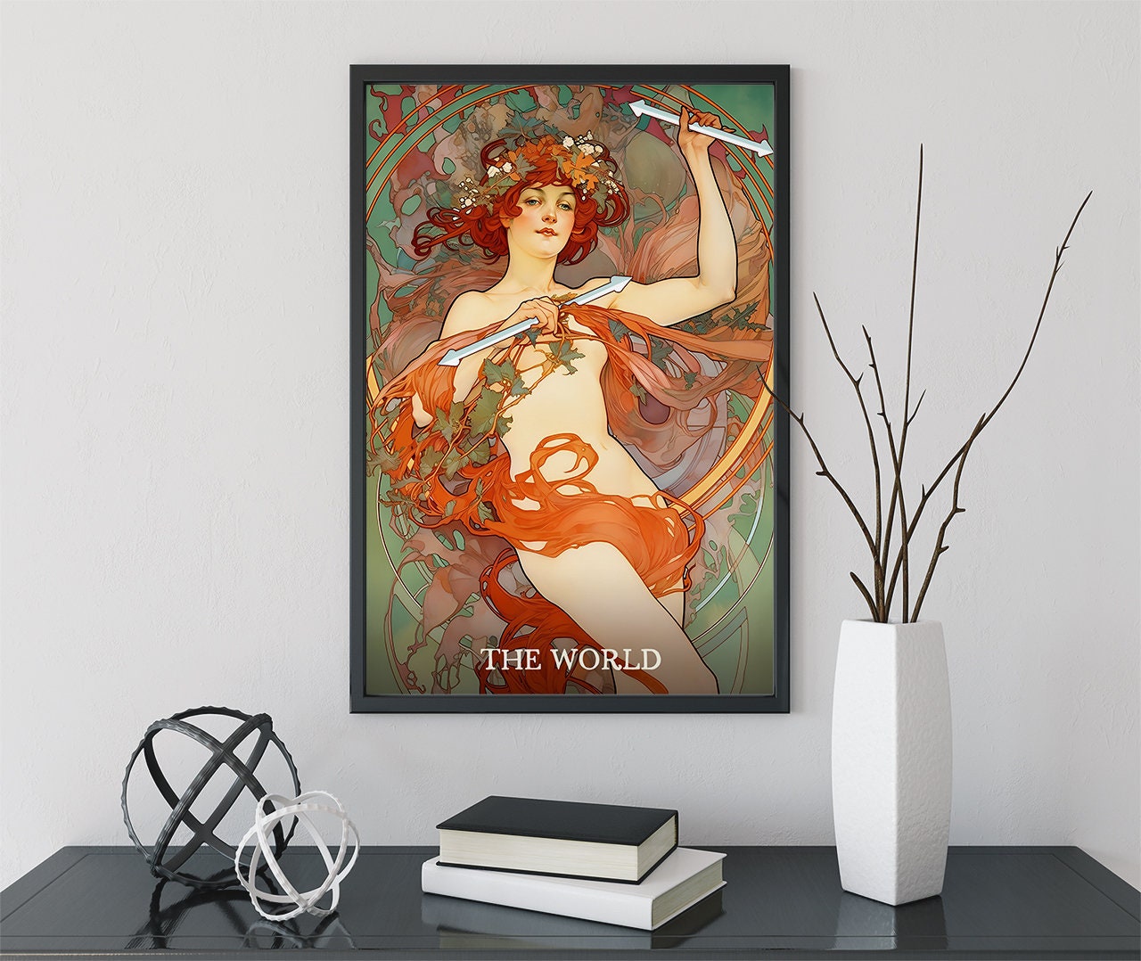 The World - Tarot Card Print - The World Card Poster, No Frame