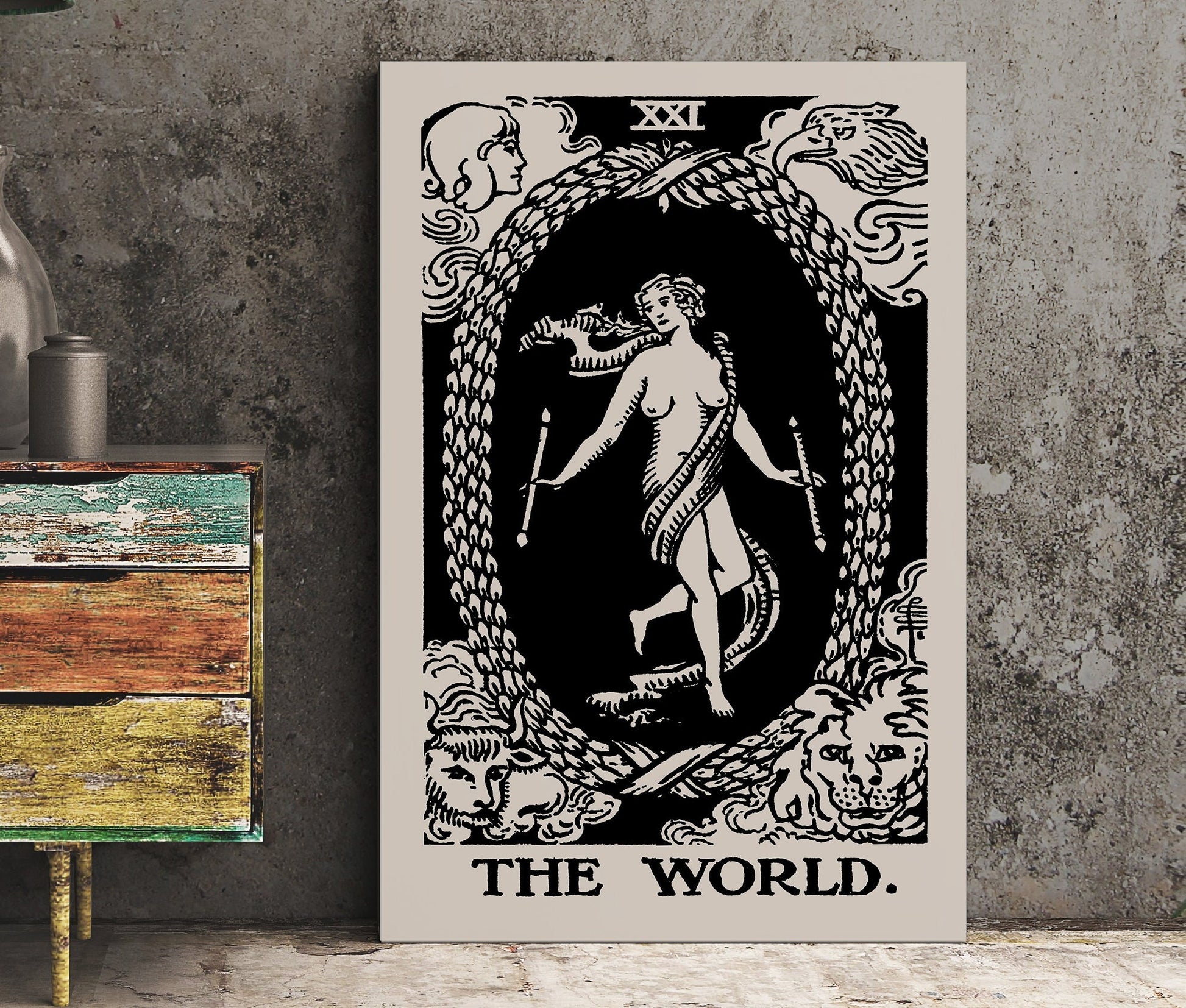 The World - Tarot Card Print - The World Card Poster, No Frame