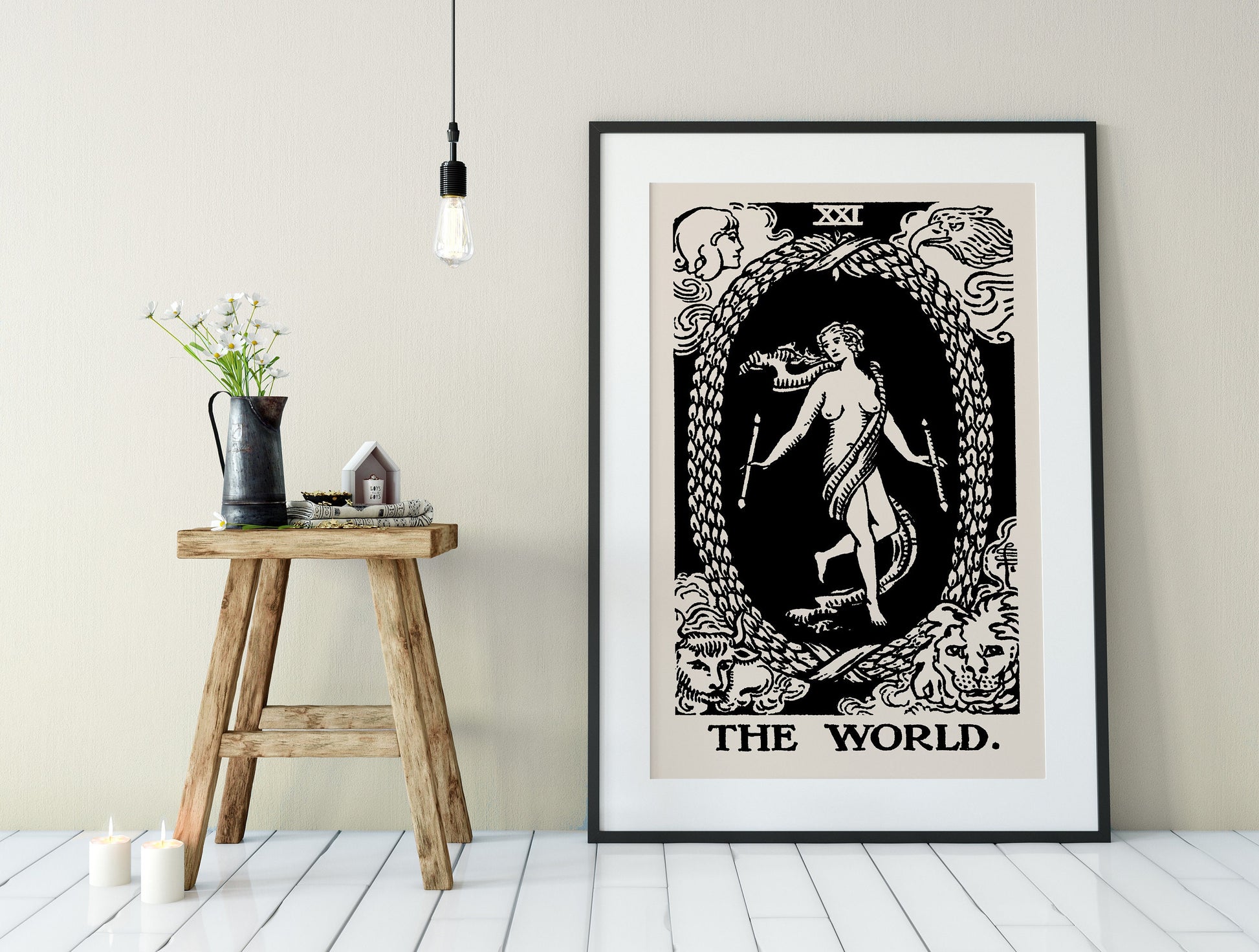 The World - Tarot Card Print - The World Card Poster, No Frame