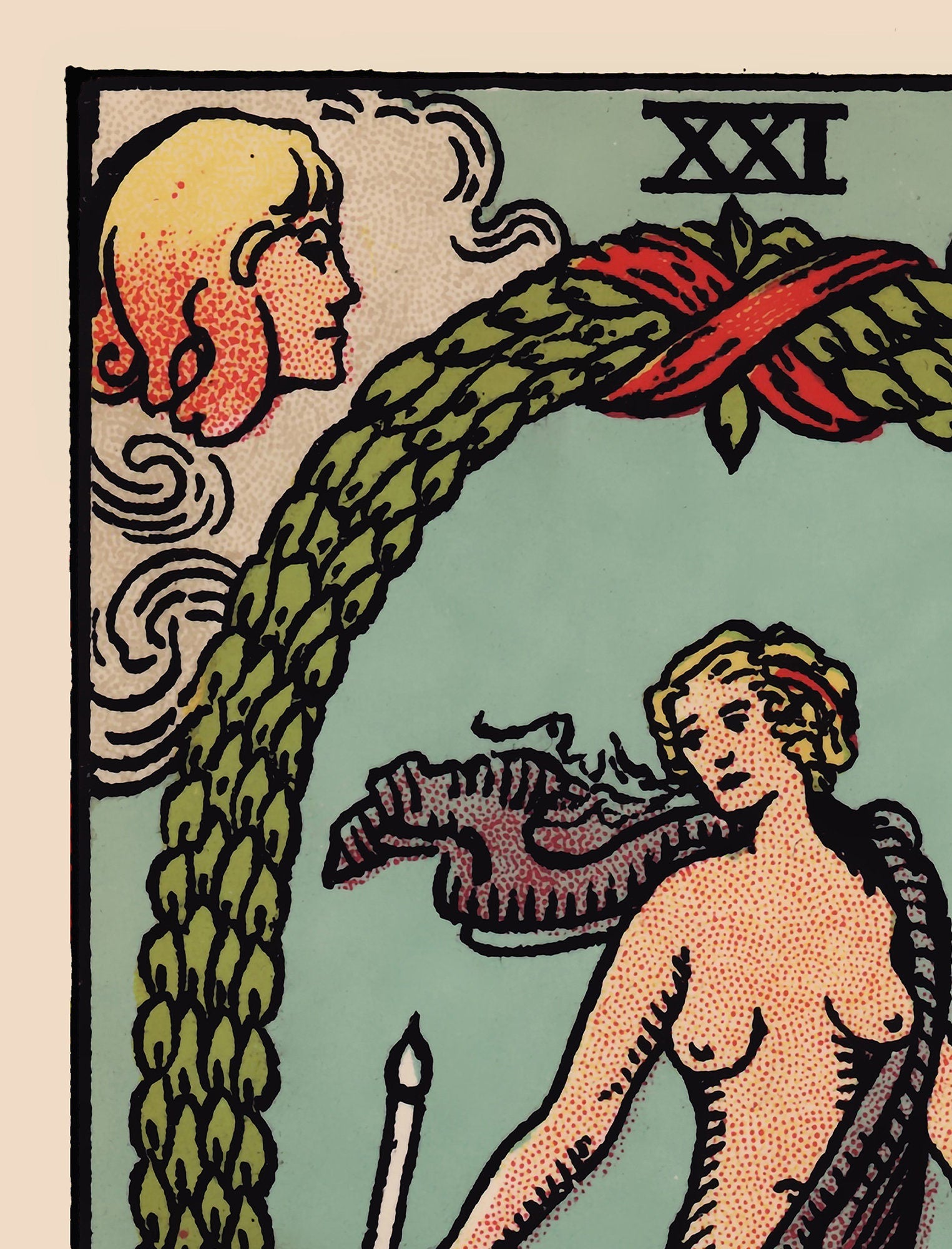 The World - Tarot Card Print - The World Card Poster, No Frame