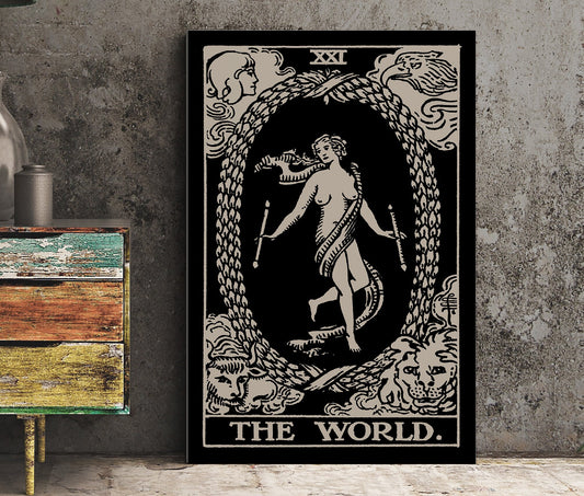 The World Tarot Card Print Unframed Poster For Elegant Wall Decor And Spiritual Ambiance by My Store