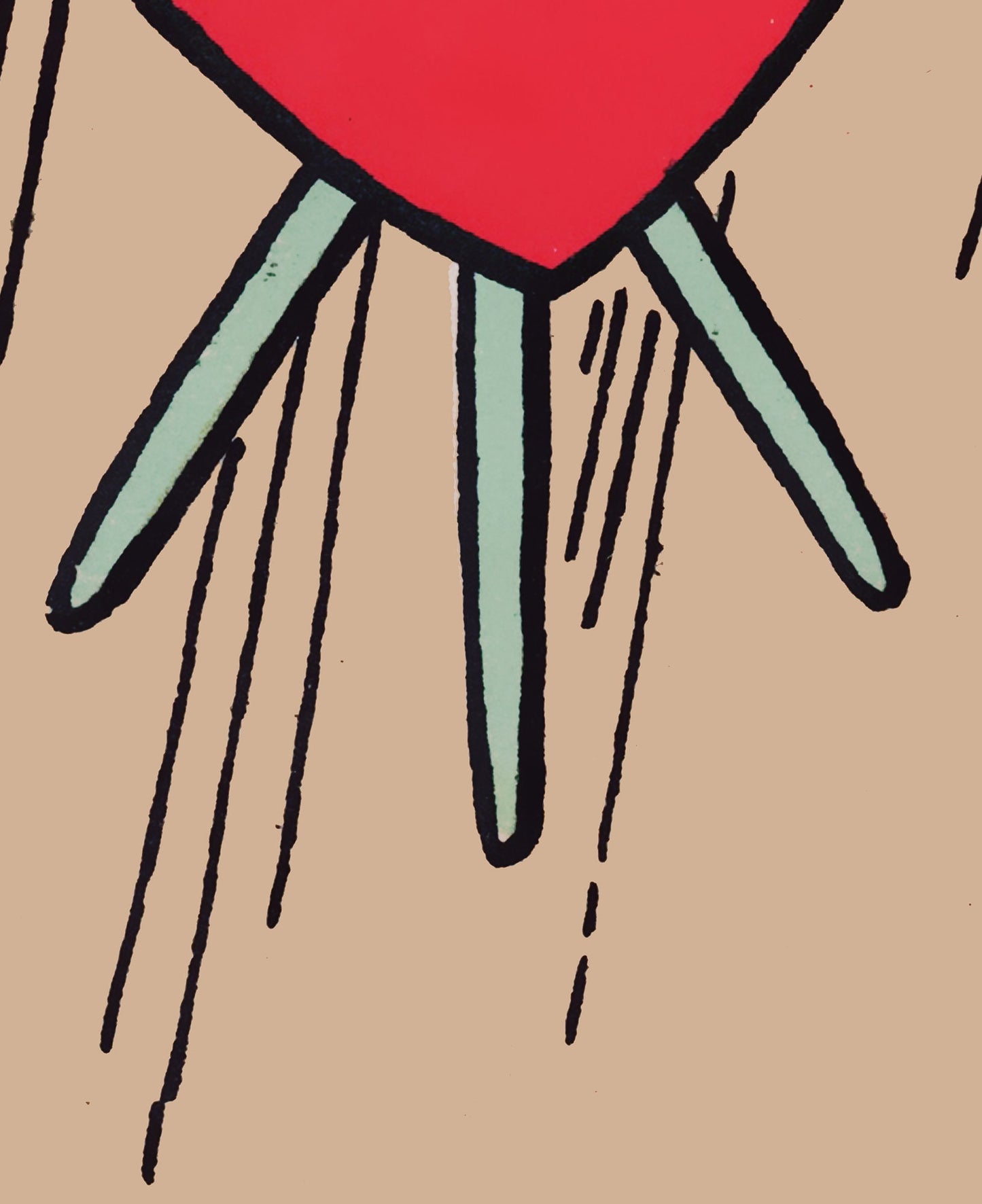 Three Of Swords- Tarot Card Print - The 3 Of Swords Card Poster, No Frame