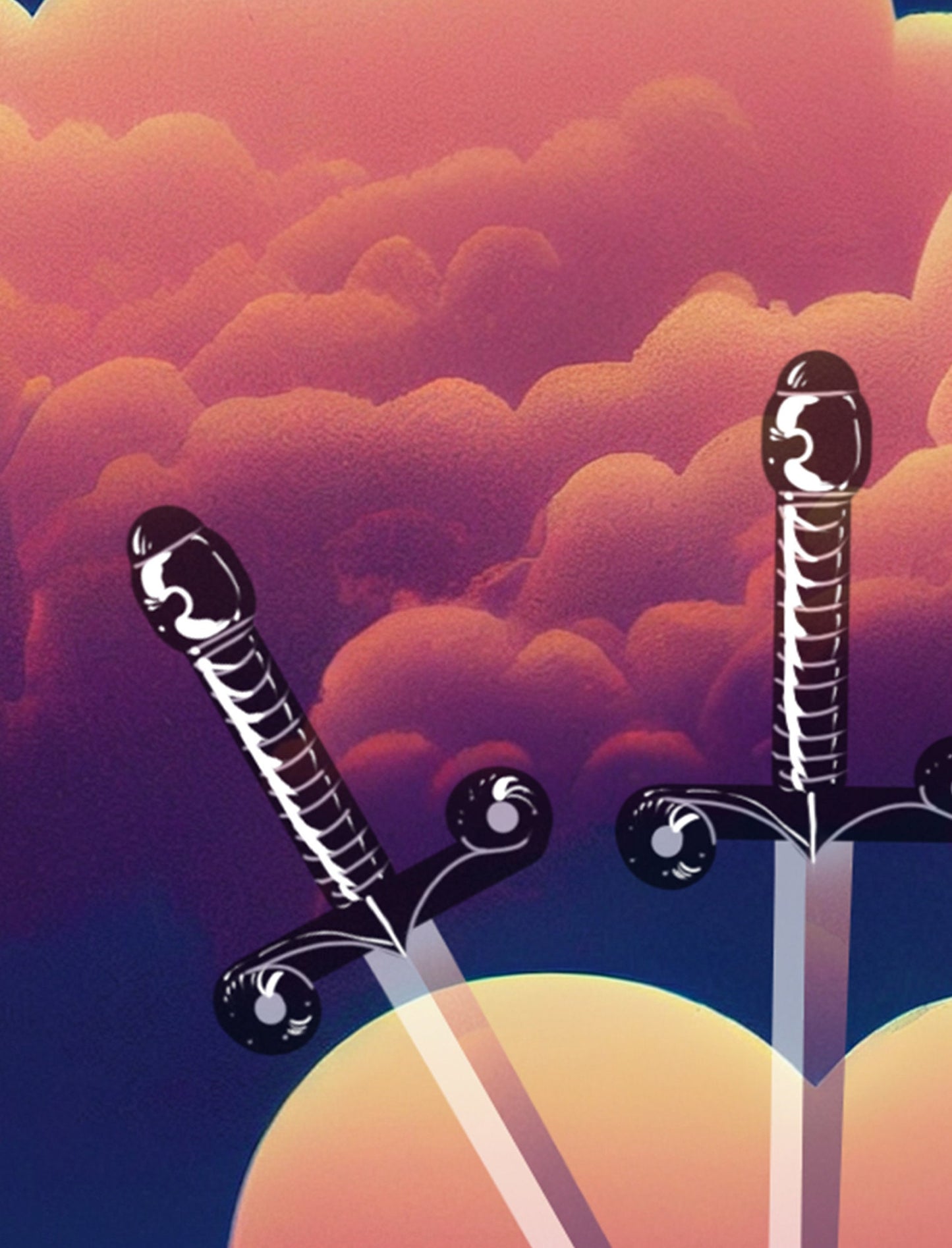 Three Of Swords- Tarot Card Print from the Green Menagerie Tarot - The 3 Of Swords Card Poster, No Frame