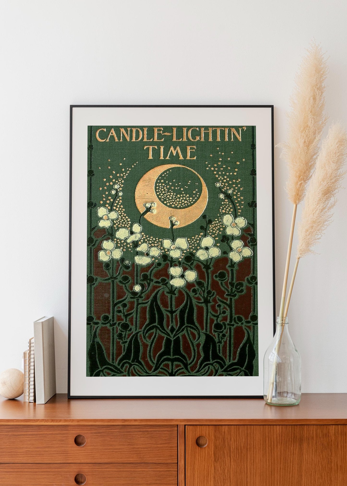 Vintage Book Cover Print - Art Nouveau Poster Floral Print Bohemian Print - 5x7
