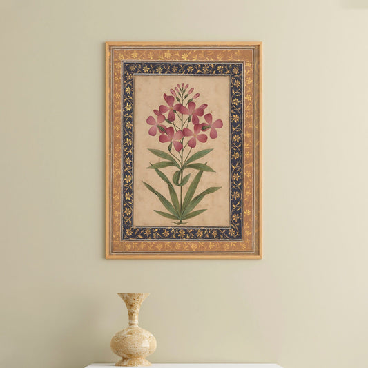 Vintage Pink Geranium Art Nouveau Deco Poster by My Store