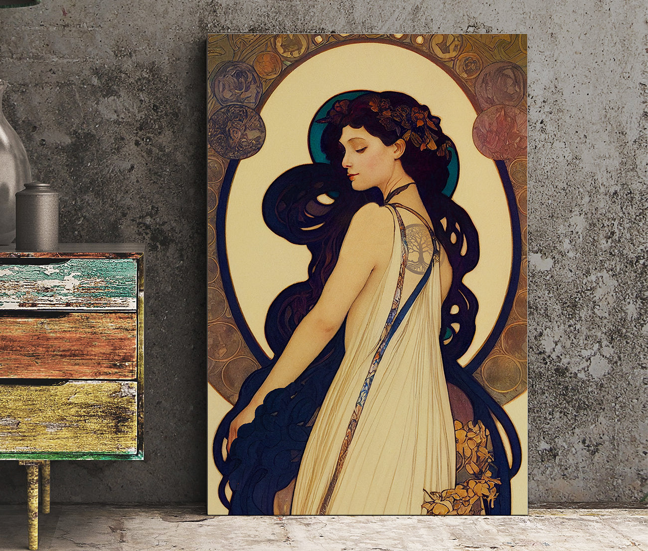 Pagan Goddess Poster, Greek Goddess Print in the style of Mucha, No Frame