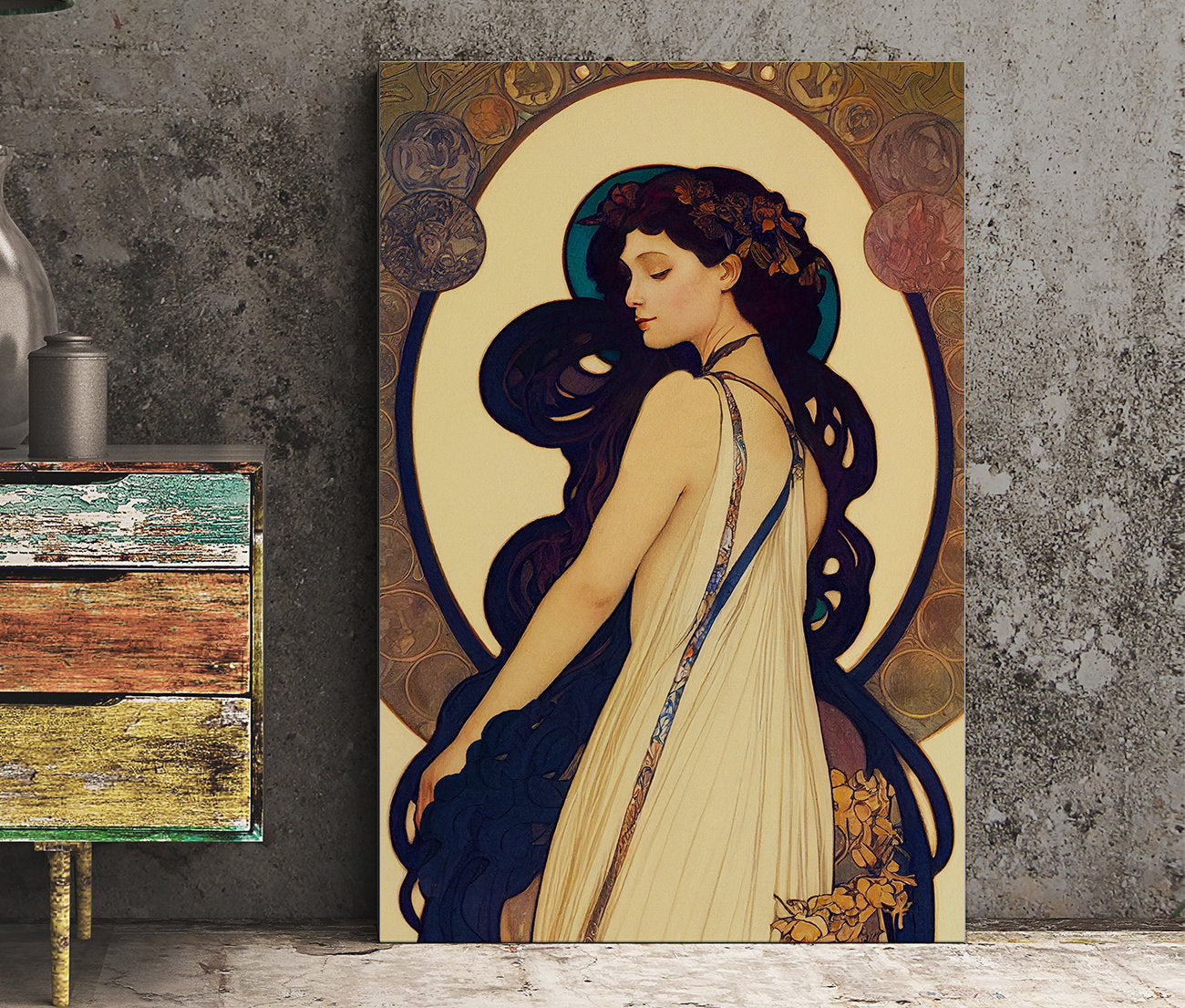 Pagan Goddess Poster, Greek Goddess Print in the style of Mucha, No Frame