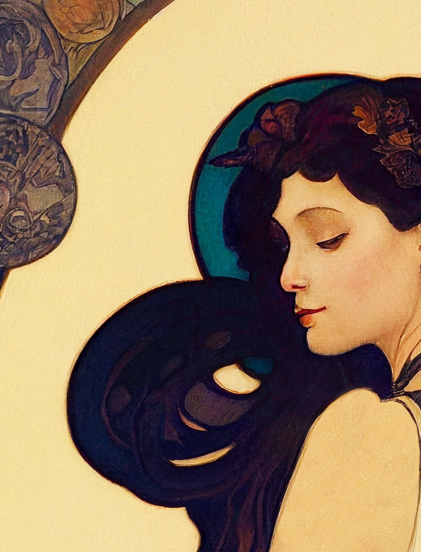 Pagan Goddess Poster, Greek Goddess Print in the style of Mucha, No Frame