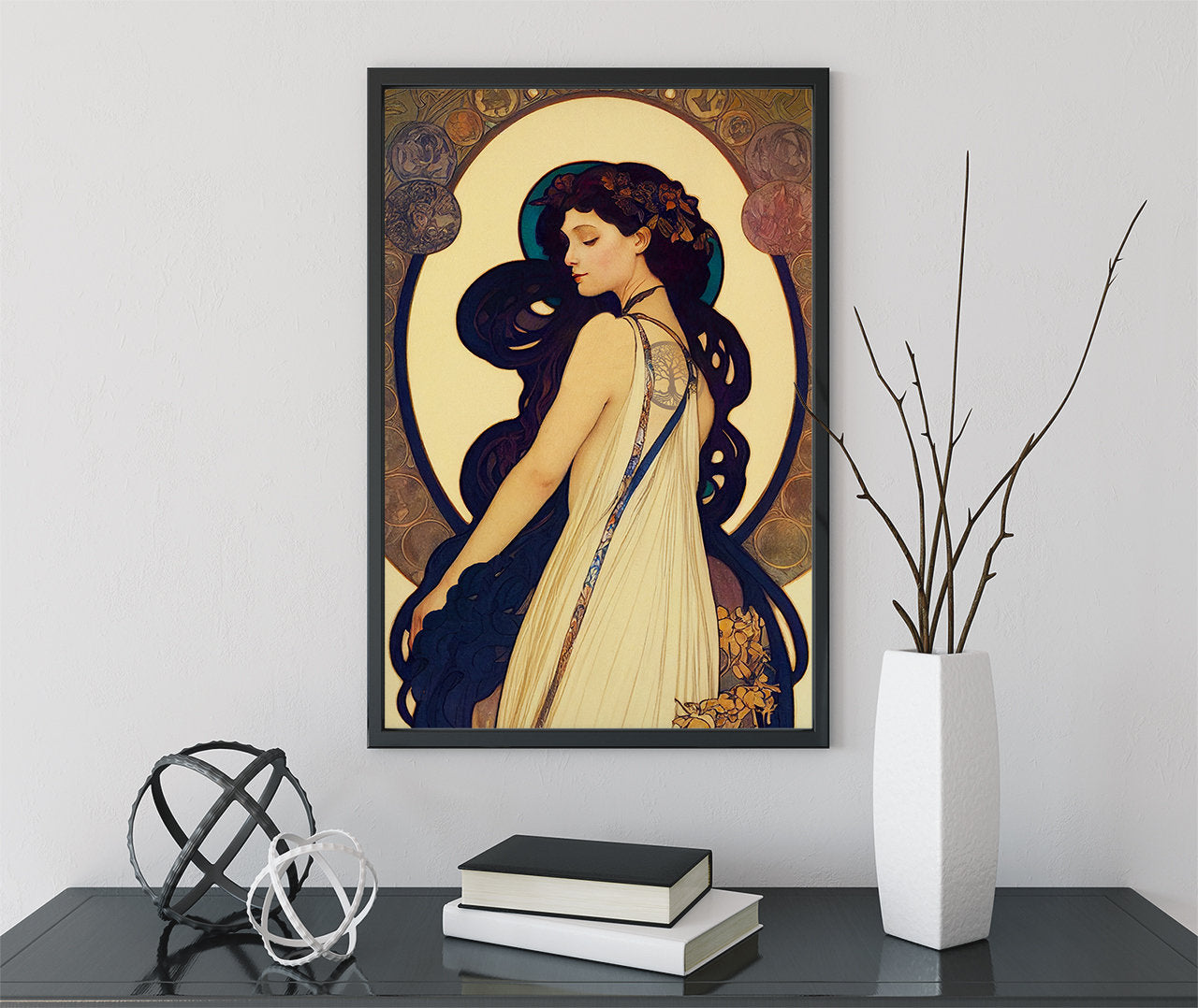 Pagan Goddess Poster, Greek Goddess Print in the style of Mucha, No Frame