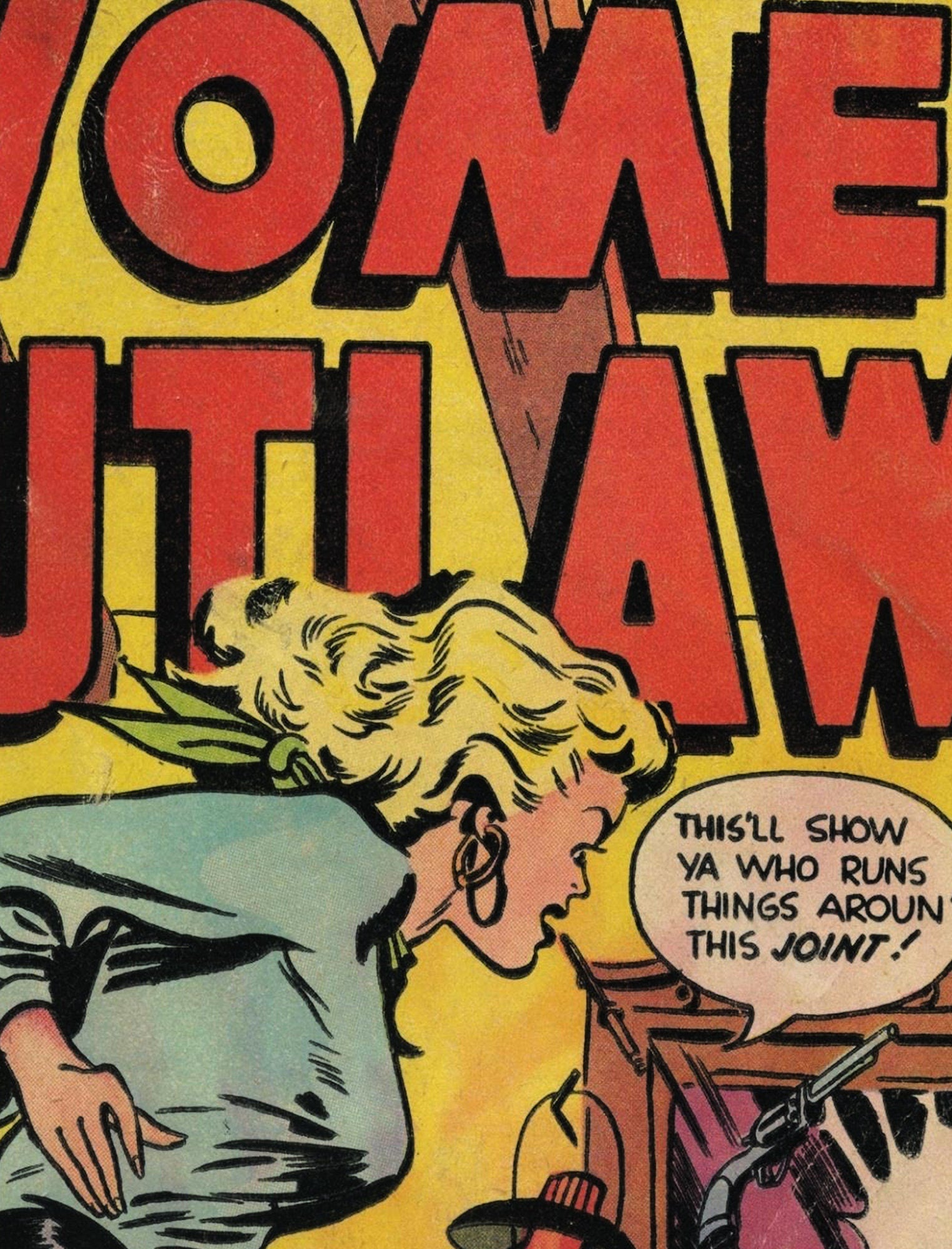 Women Outlaws Comic Book Cover No 2 Poster Vintage Comic Book Art - Feminist Comic Book Art Print, No Frame