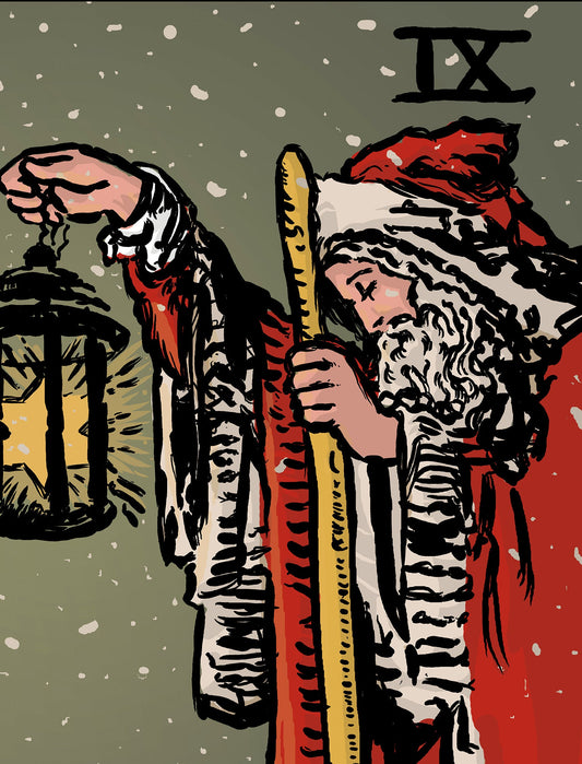 Christmas Print The Hermit Tarot Card Poster Holiday Wall Art for Tarot Lovers Gift Idea by My Store