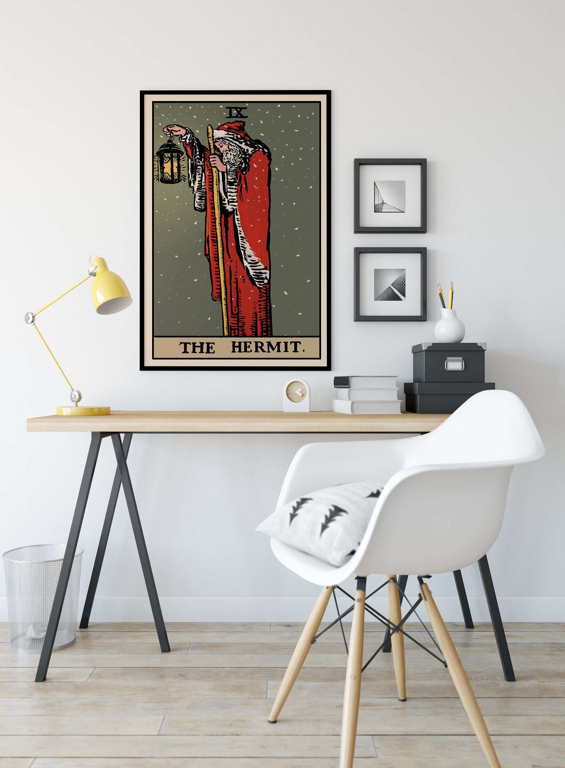 Christmas Print - The Hermit - Christmas Tarot Card Print - The Hermit Holiday Card Poster, No Frame