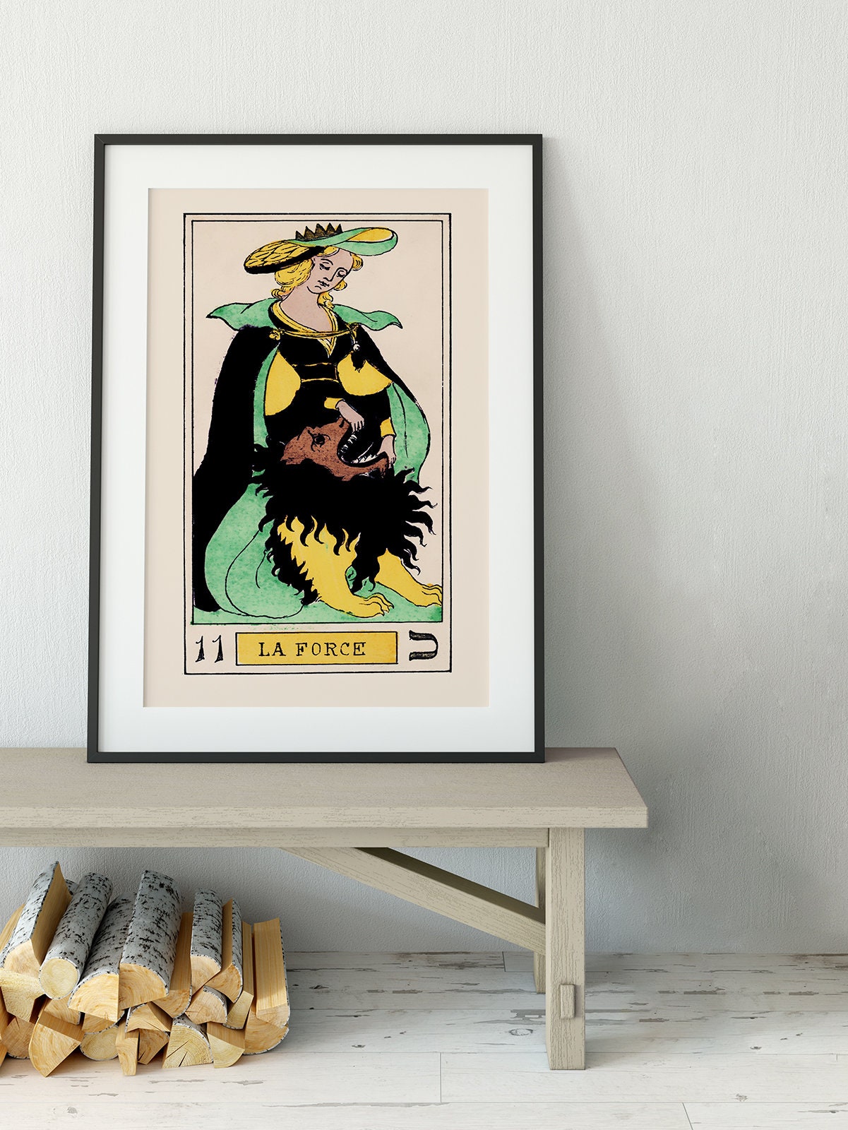 Strength - Tarot Card Print - The Strength Card Tarot Poster an Oswald Wirth Print, No Frame