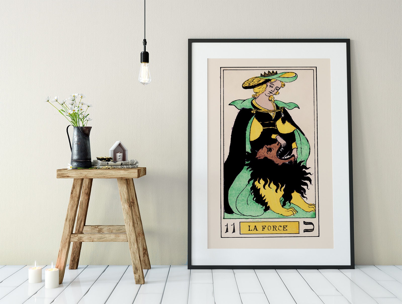 Strength - Tarot Card Print - The Strength Card Tarot Poster an Oswald Wirth Print, No Frame