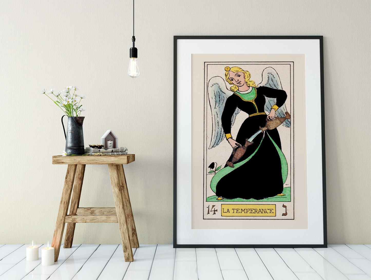 Temperance - French Tarot Card Print - Temperance Card Tarot Poster an Oswald Wirth Print, No Frame