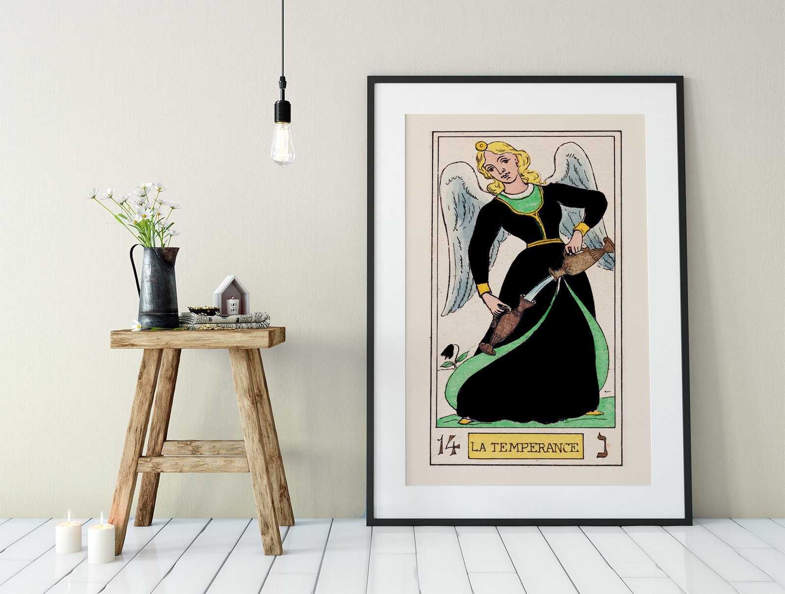 Temperance - French Tarot Card Print - Temperance Card Tarot Poster an Oswald Wirth Print, No Frame