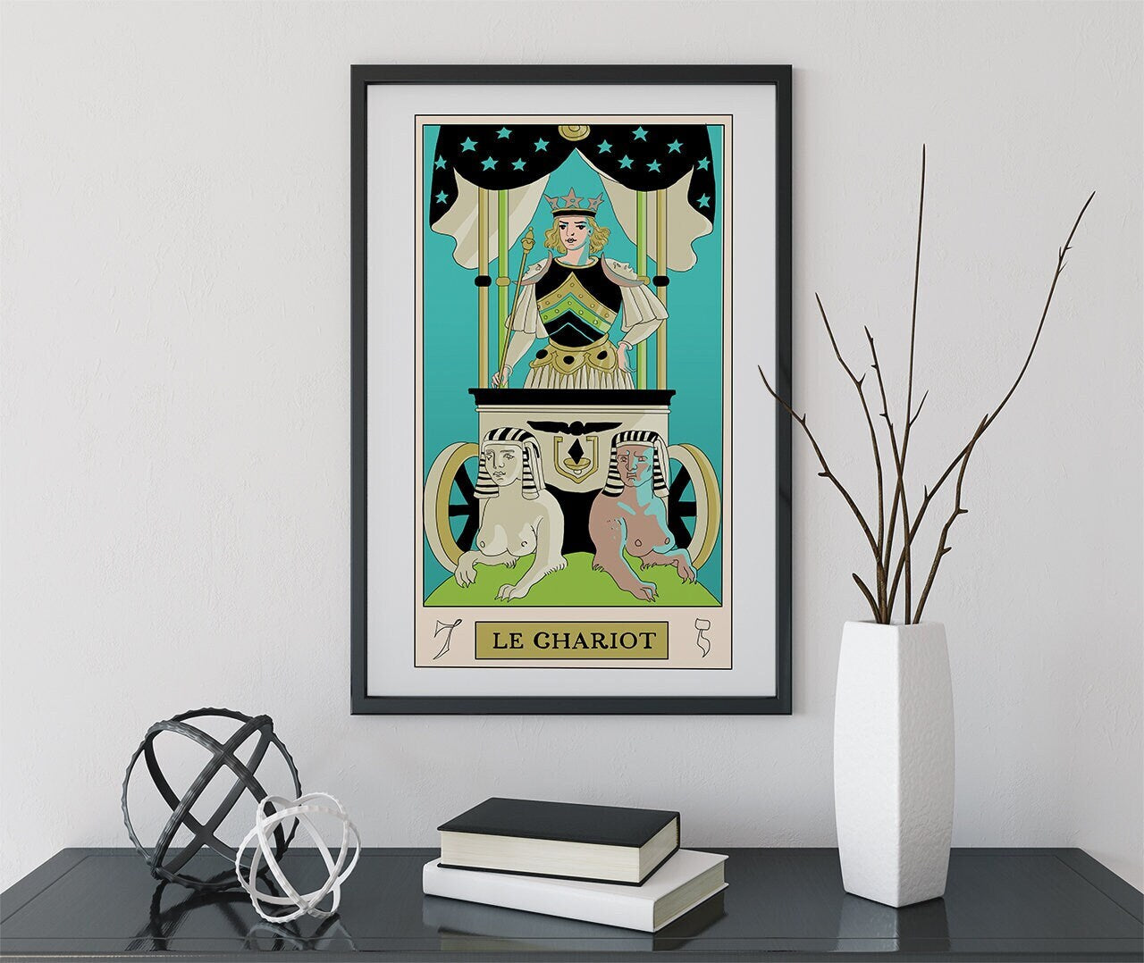 The Chariot - Tarot Card Print from the Green Menagerie Tarot - The Chariot Card Tarot Poster an Oswald Wirth Print, No Frame
