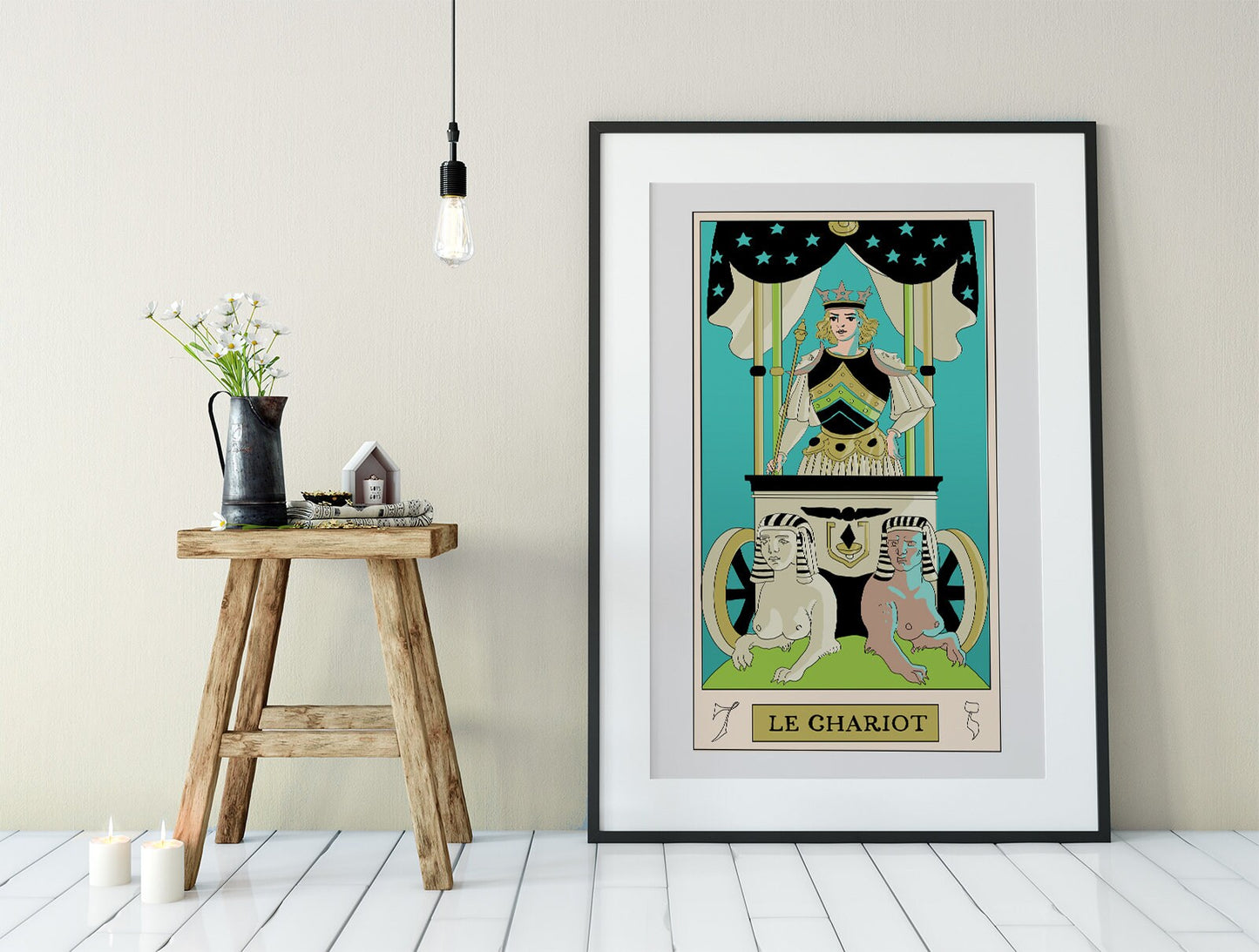 The Chariot - Tarot Card Print from the Green Menagerie Tarot - The Chariot Card Tarot Poster an Oswald Wirth Print, No Frame
