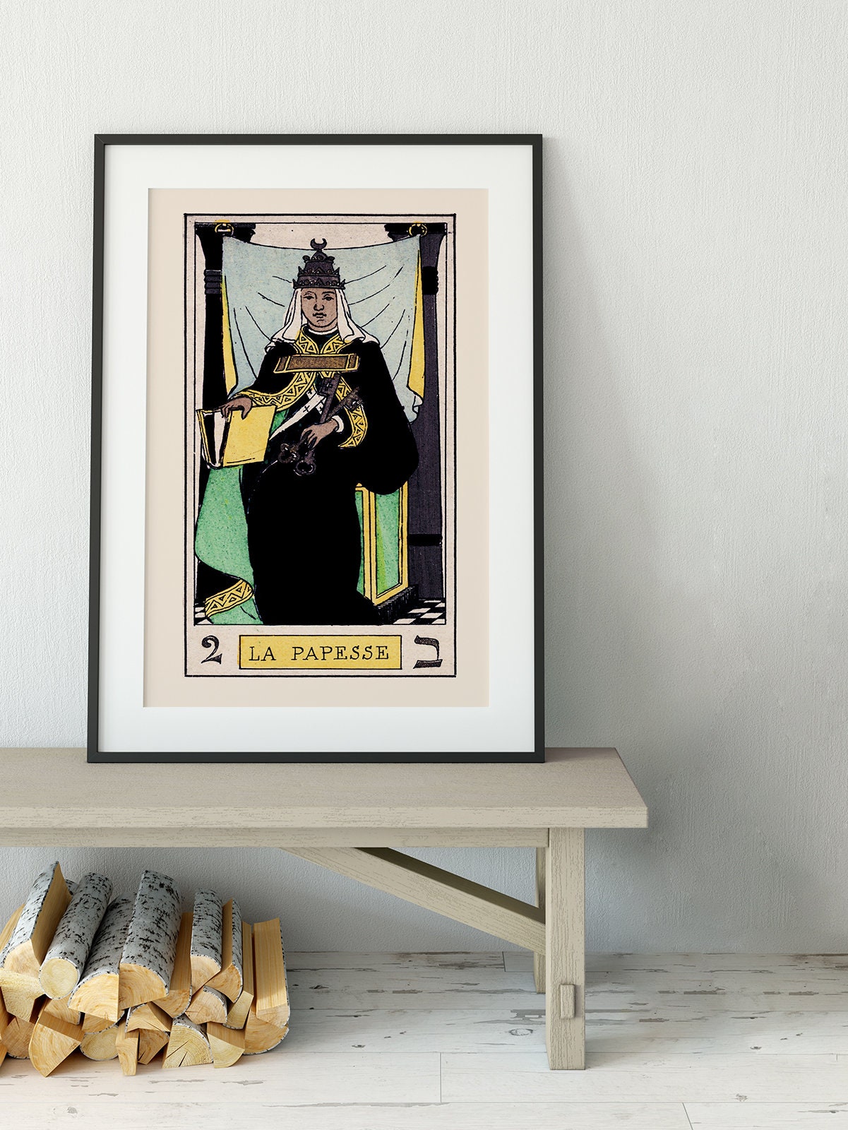 The High Priestess - Tarot Card Print - The High Priestess Card Tarot Poster an Oswald Wirth Print, No Frame