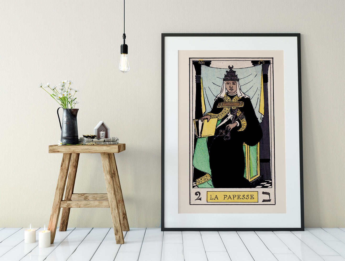 The High Priestess - Tarot Card Print - The High Priestess Card Tarot Poster an Oswald Wirth Print, No Frame